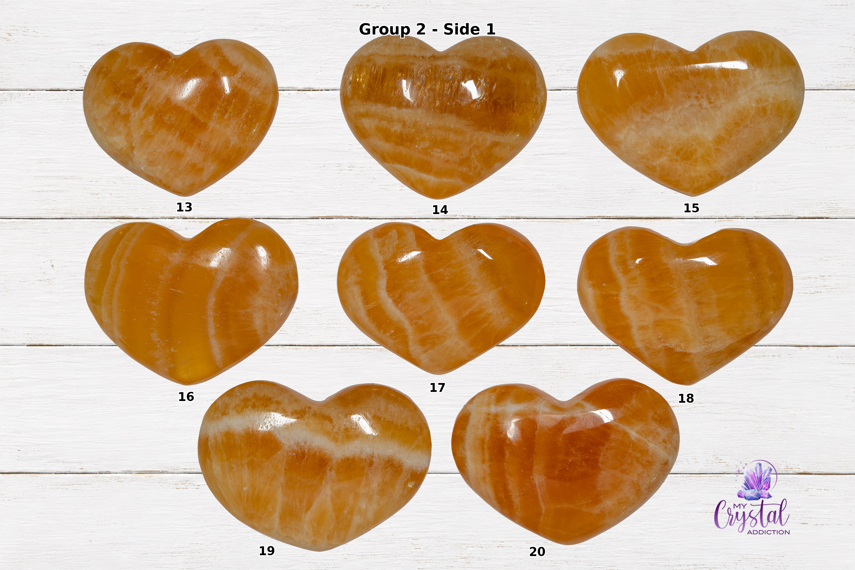 Orange Calcite Heart Carving | Warm & Inviting