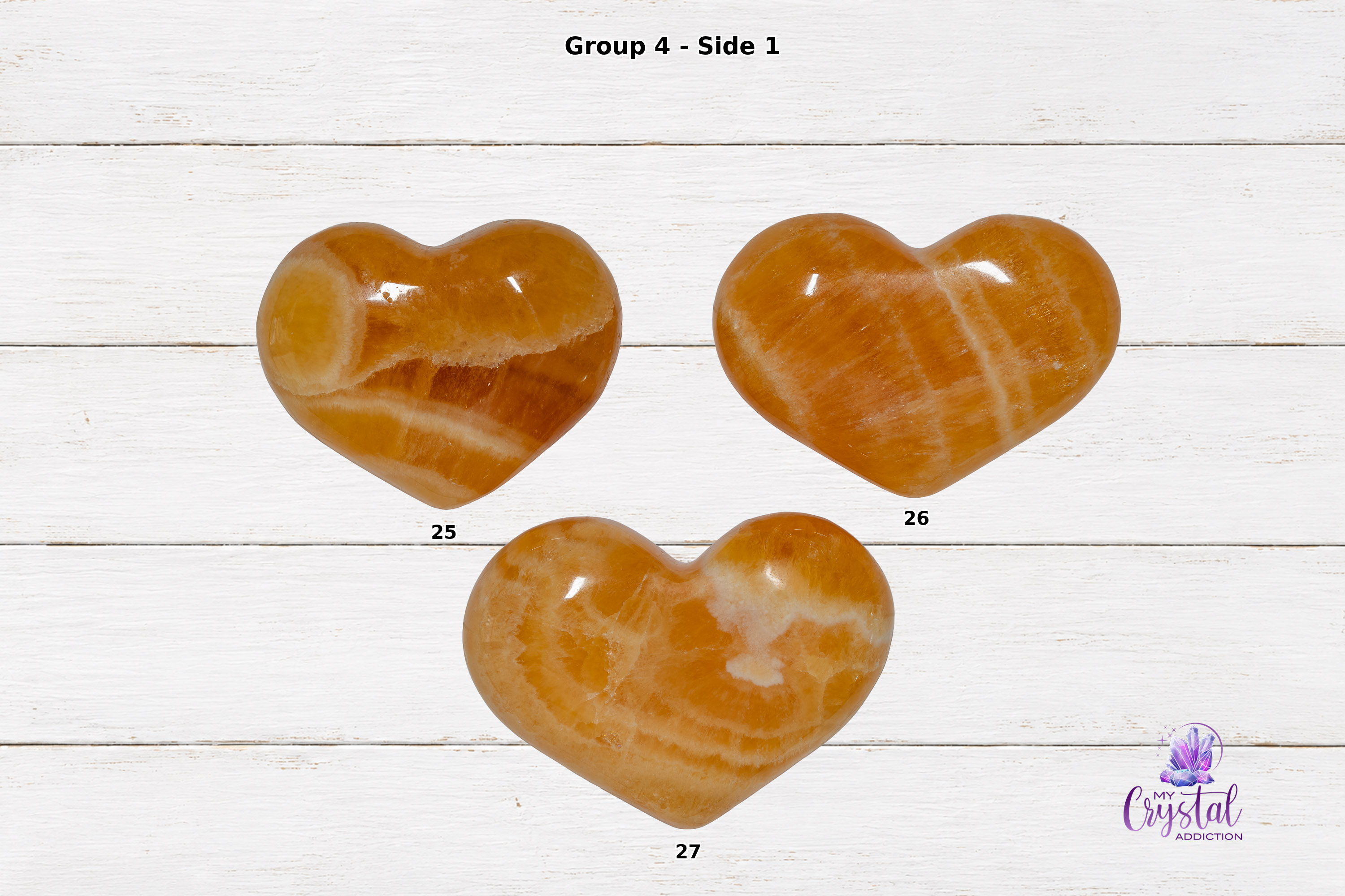 Orange Calcite Heart Carving | Warm & Inviting