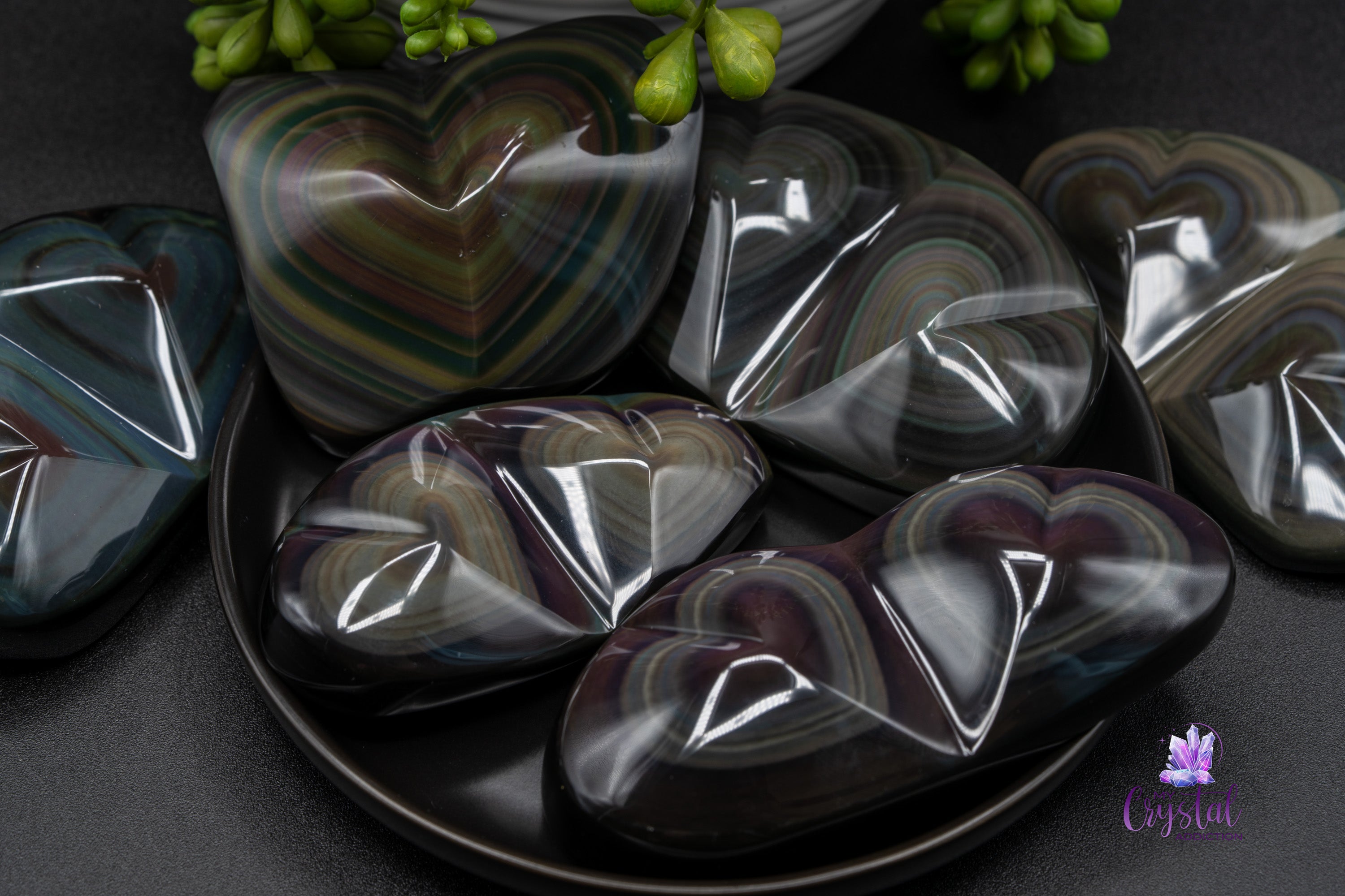 Rainbow Obsidian Heart Carving - My Crystal Addiction