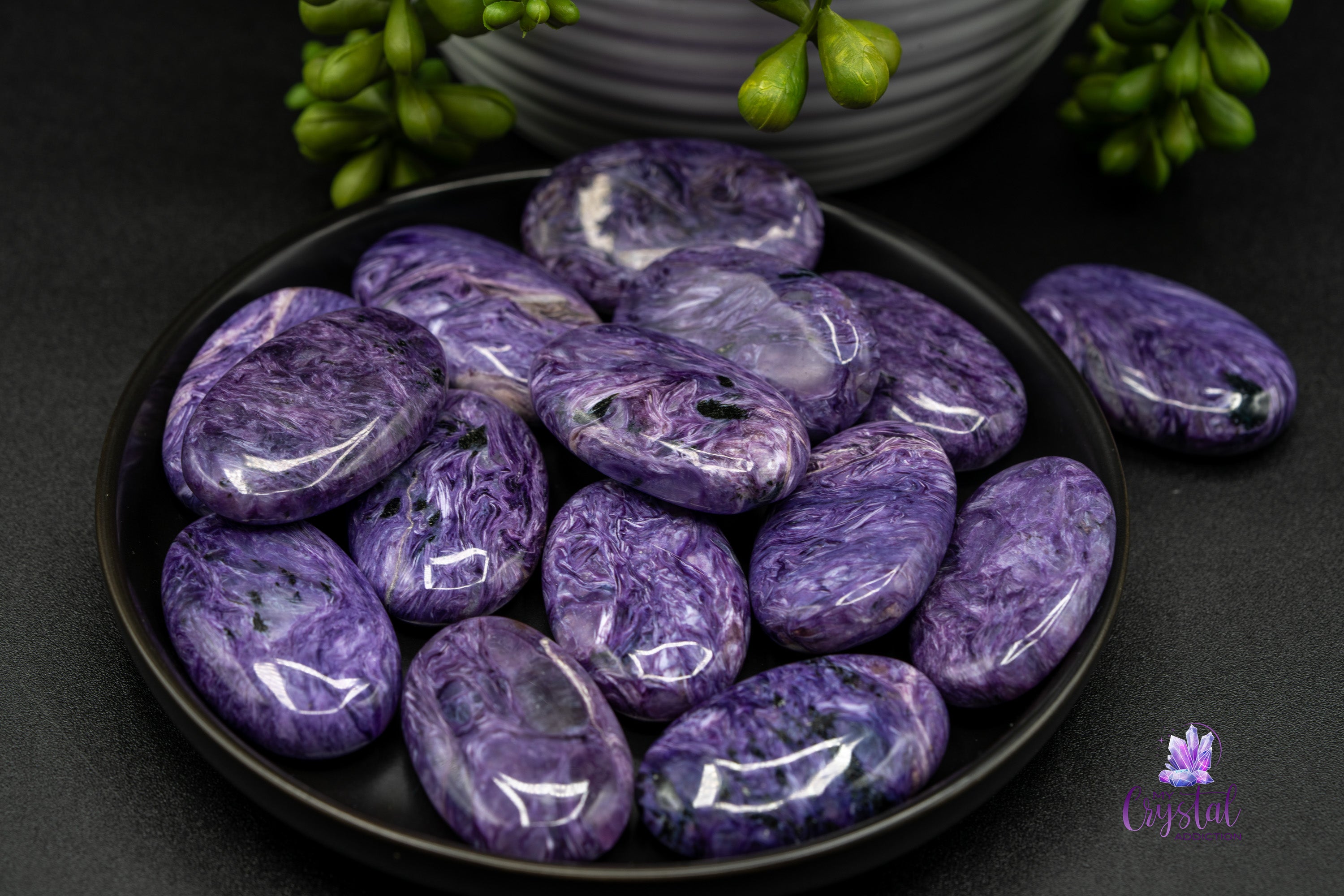 High Quality Charoite Mini Palm Stone - My Crystal Addiction