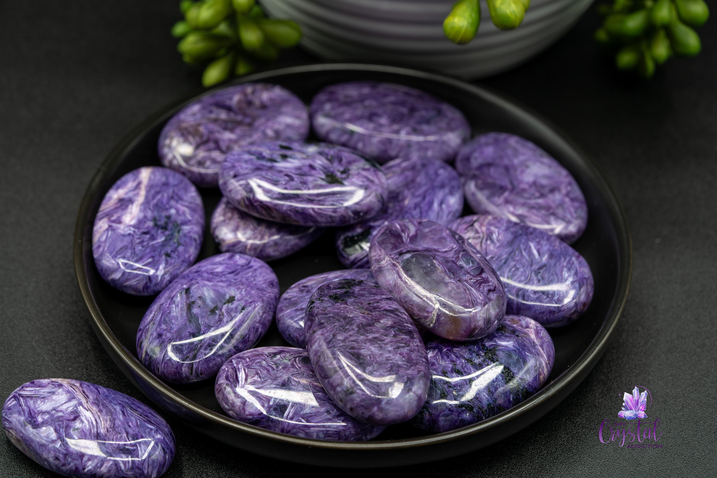 High Quality Charoite Mini Palm Stone - My Crystal Addiction
