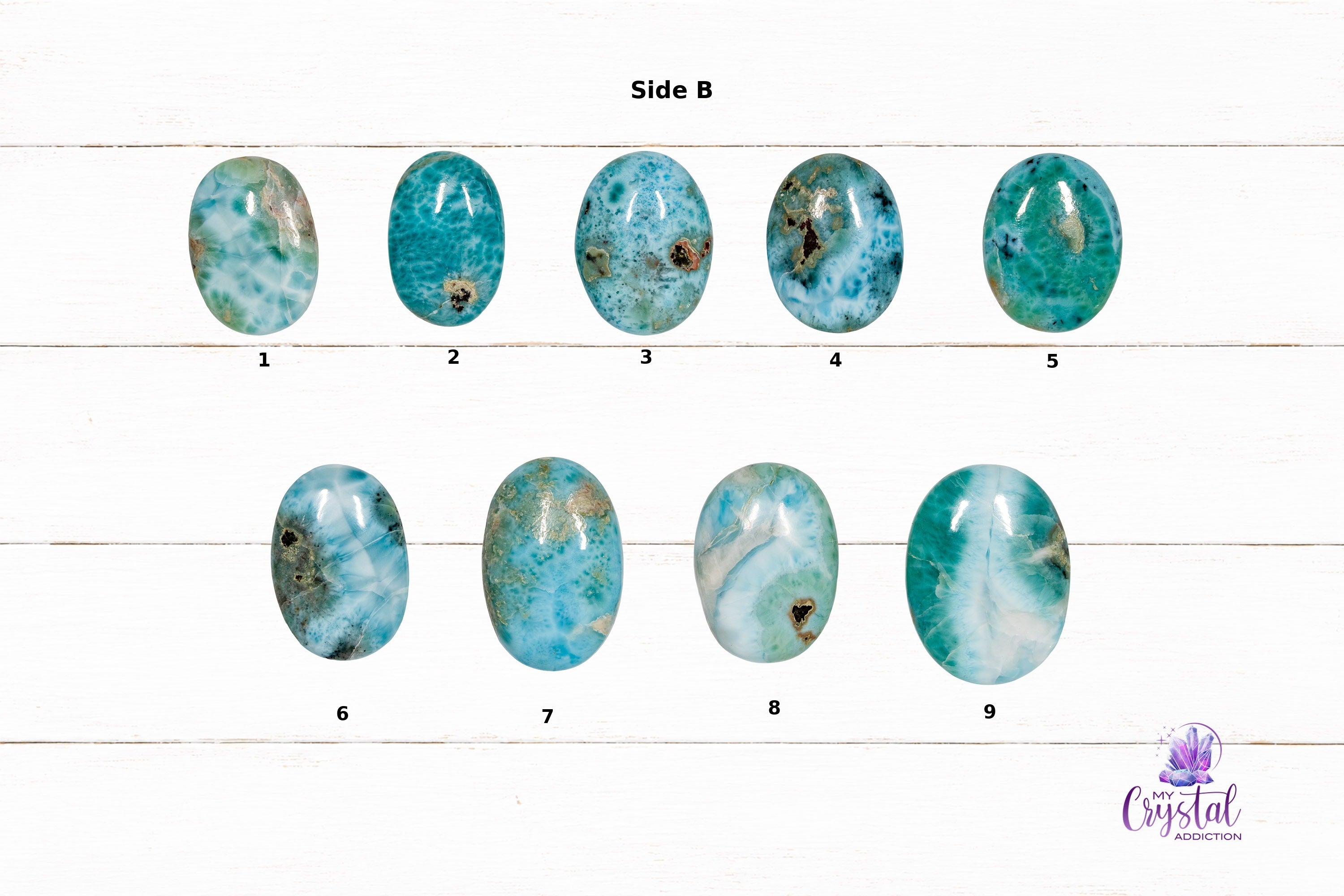 Larimar Mini Palm Stone - Grade AA - High Quality - Throat Chakra 04