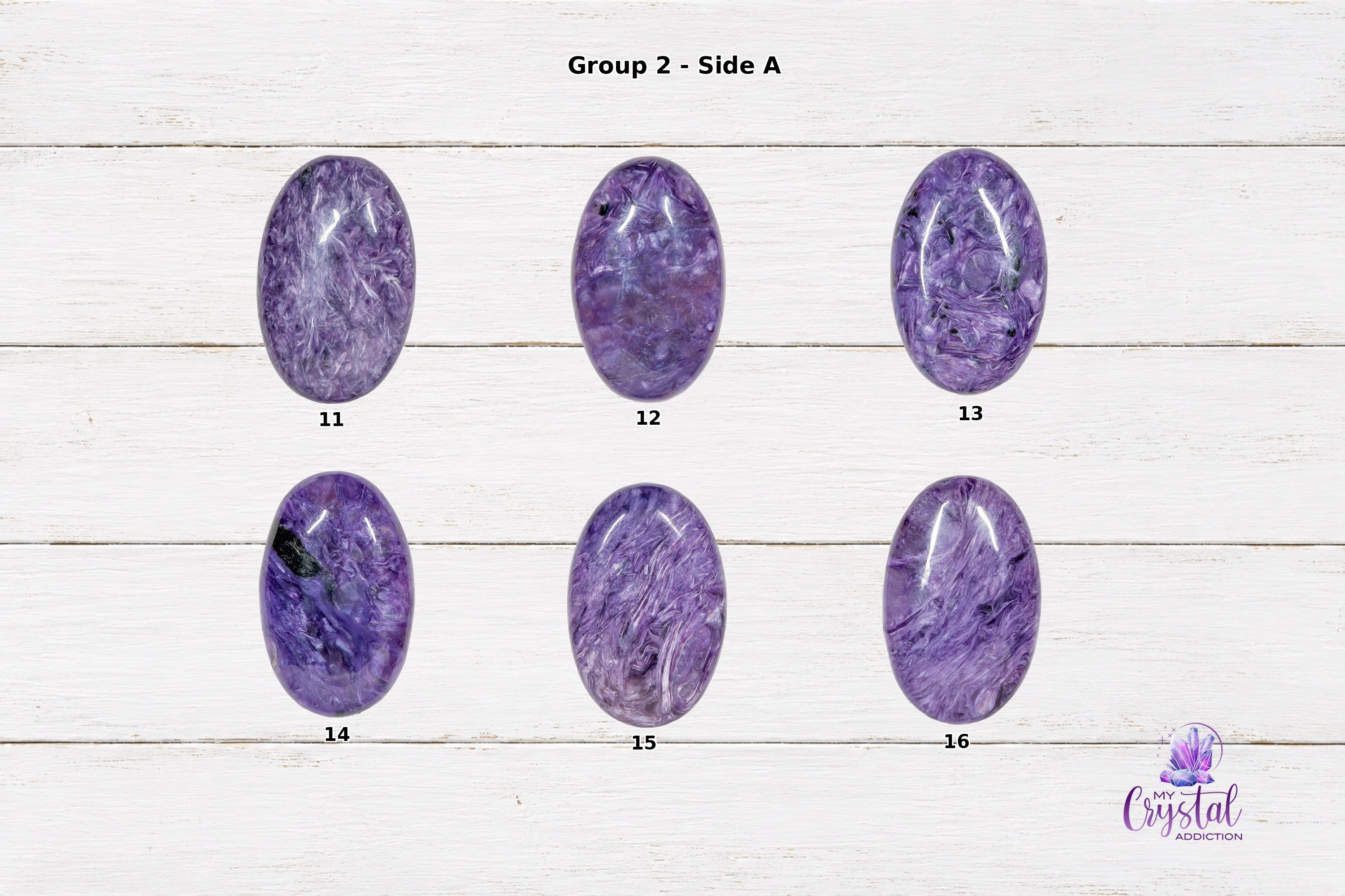 Product photo 5 of Charoite Mini Palm - Grade AAA - Crown Chakra