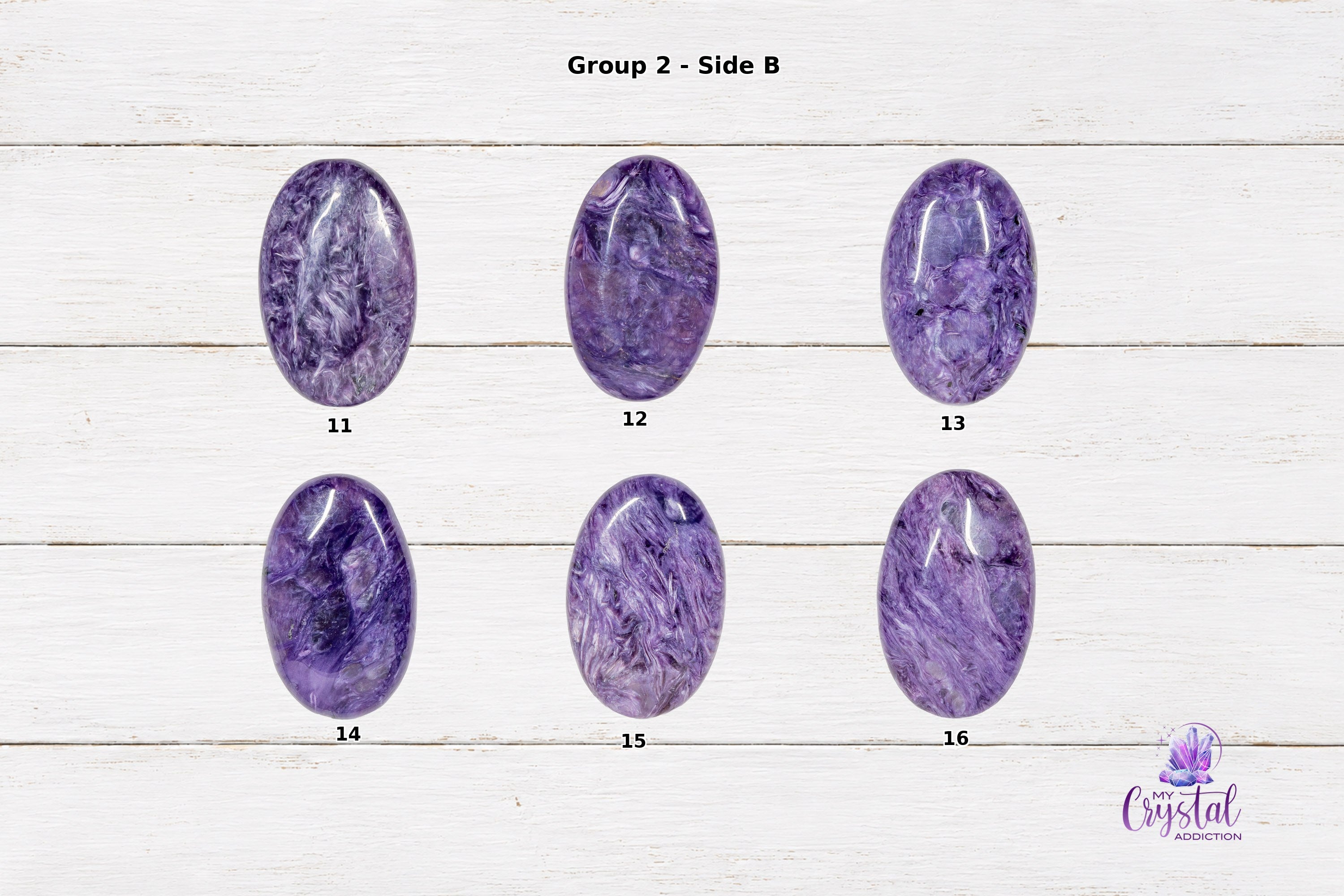 Product photo 6 of Charoite Mini Palm - Grade AAA - Crown Chakra