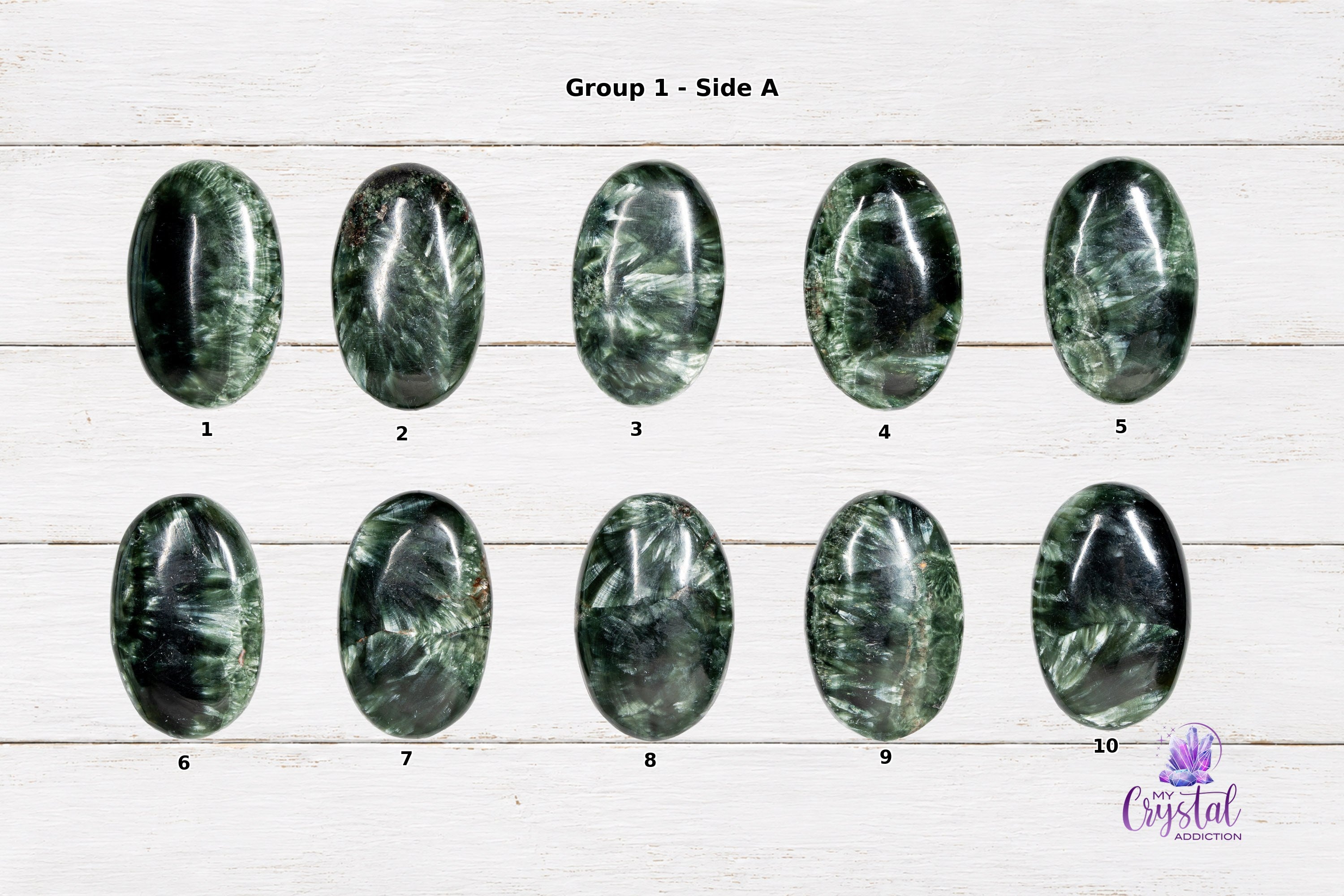 Product photo 3 of Seraphinite Mini Palms - Grade AA - Heart Chakra