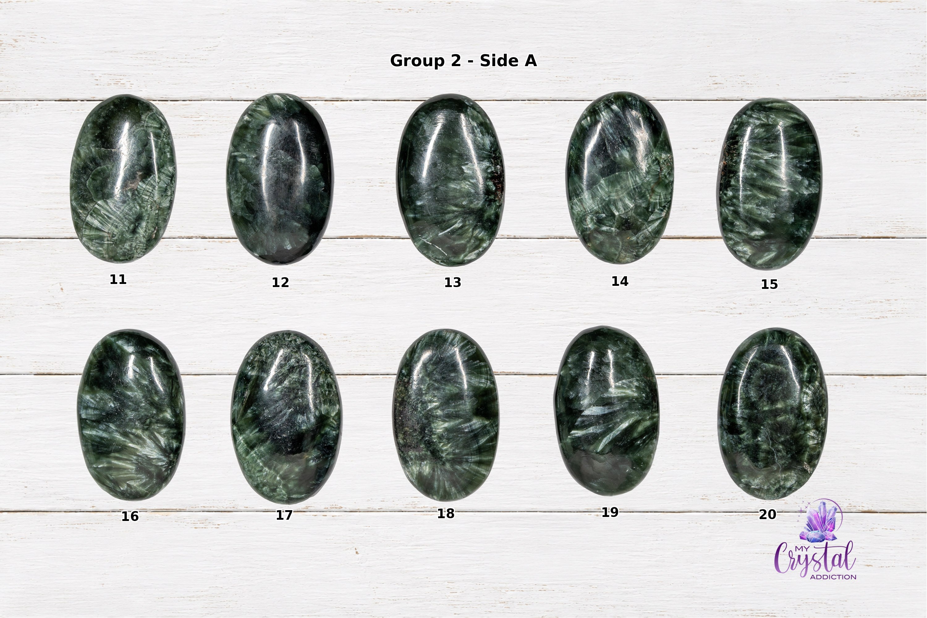 Product photo 5 of Seraphinite Mini Palms - Grade AA - Heart Chakra