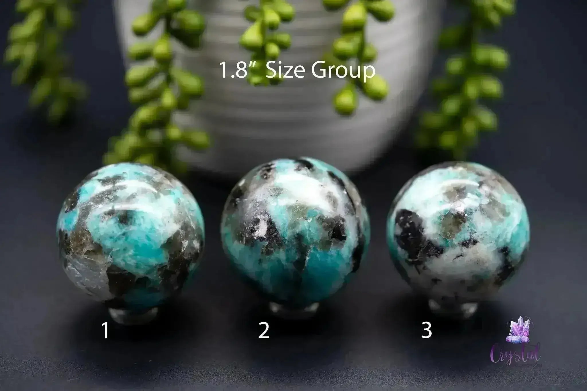 Amazonite with Smoky Quartz Sphere - 1.8" - My Crystal Addiction