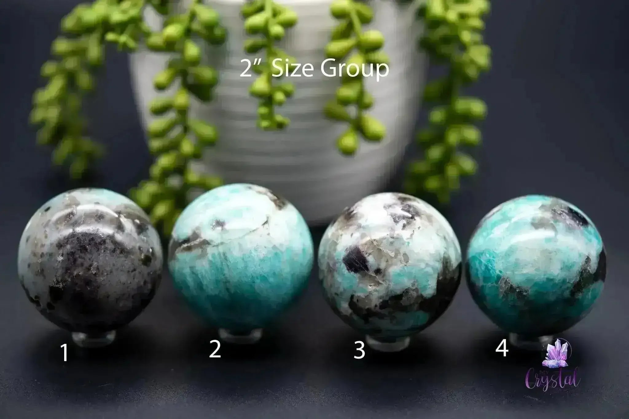 Amazonite with Smoky Quartz Sphere - 2.0" - My Crystal Addiction