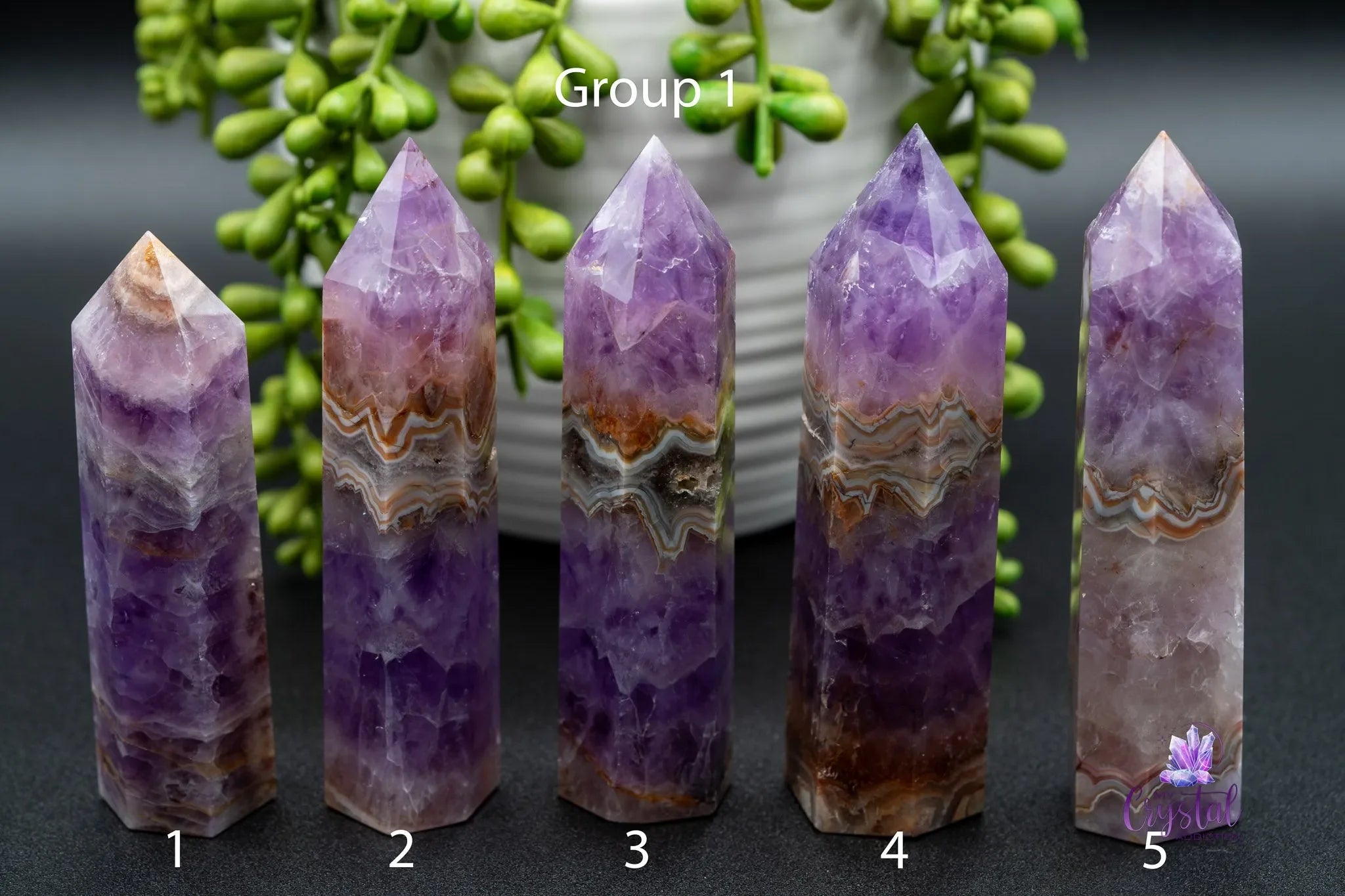 Amethyst with Mexican Agate Tower - My Crystal Addiction