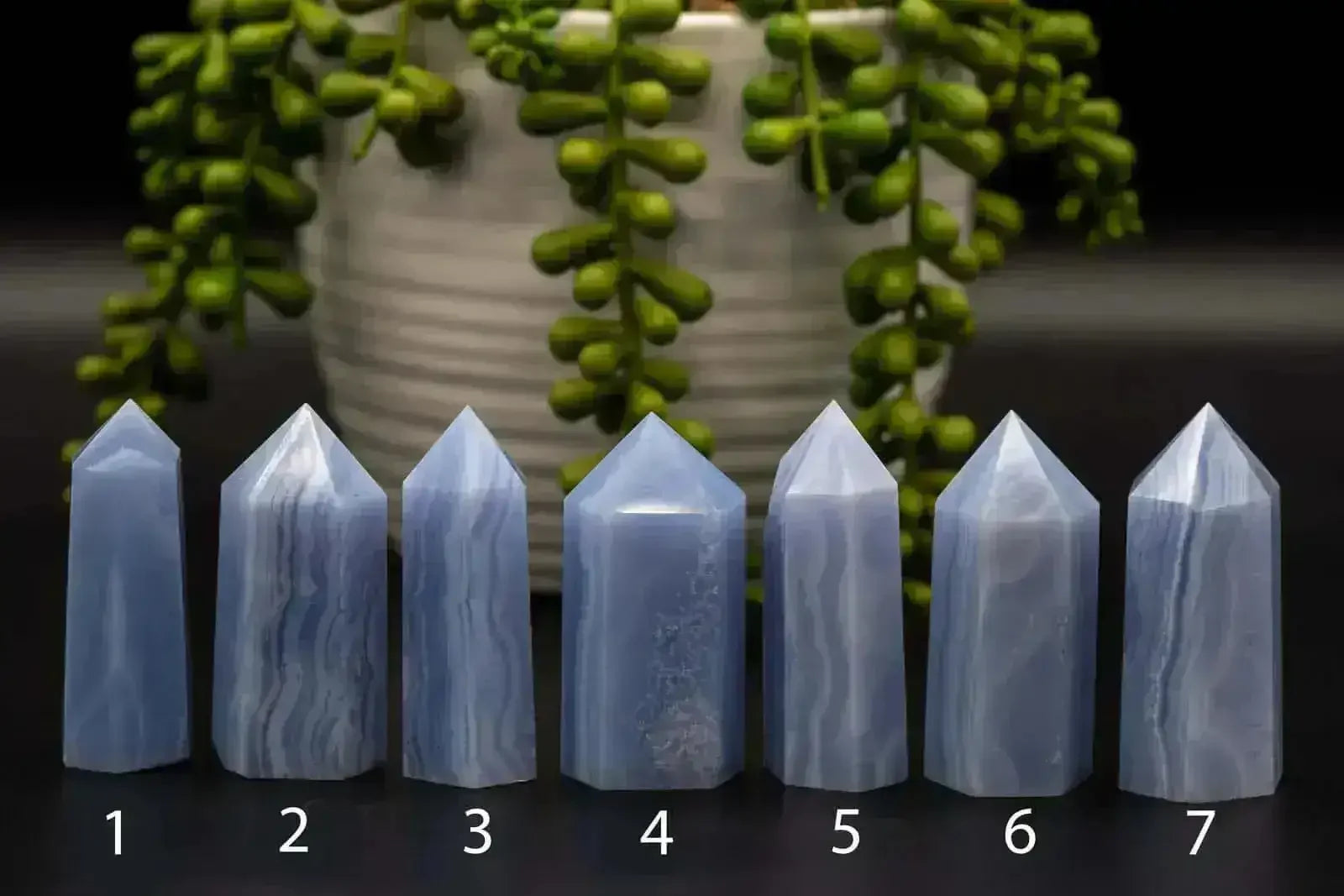 Banded Blue Lace Agate Tower 2.25" - My Crystal Addiction