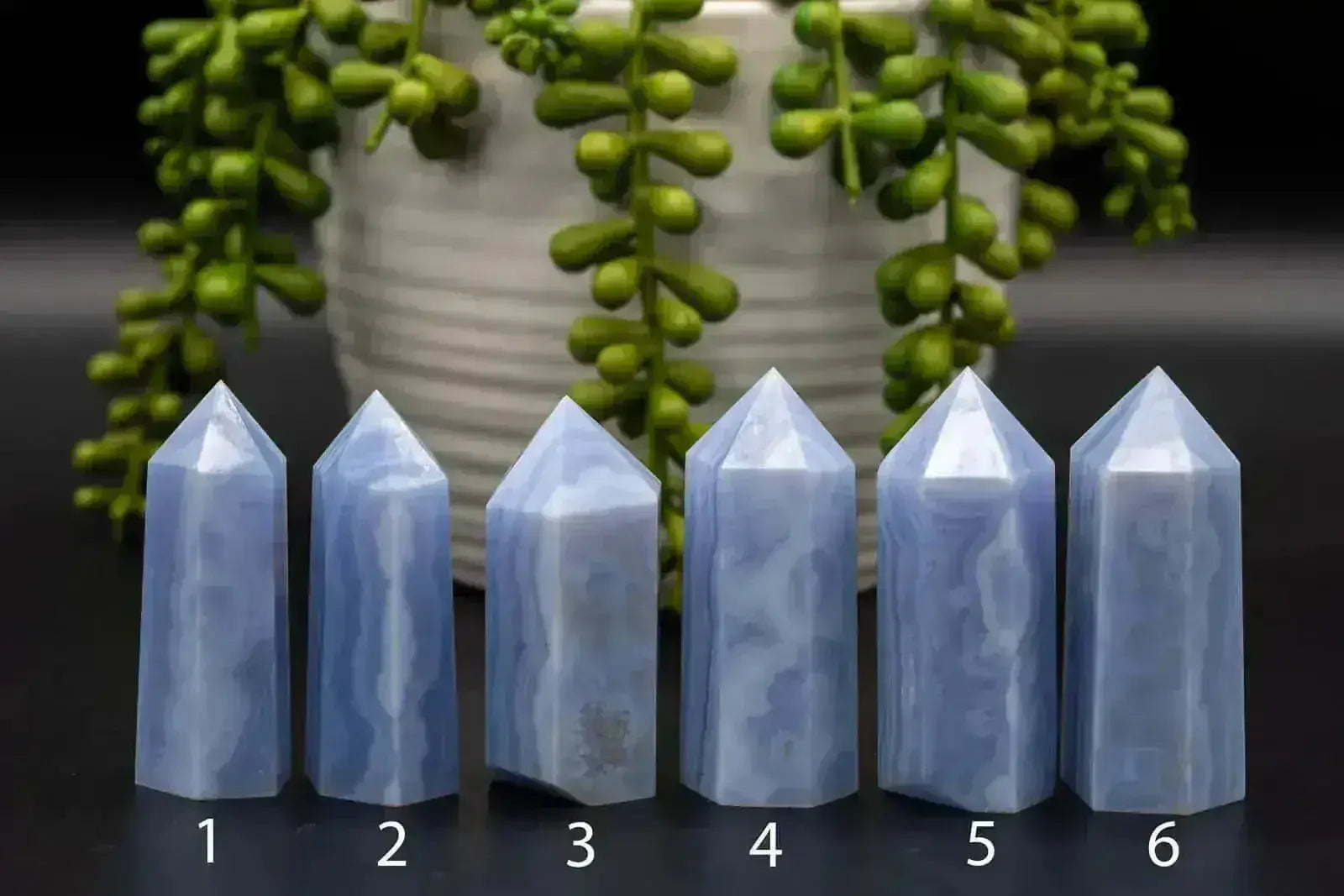 Banded Blue Lace Agate Tower 2.5" - My Crystal Addiction