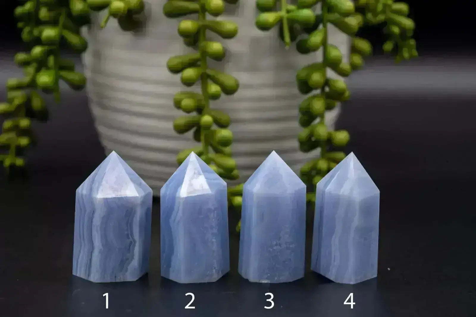 Banded Blue Lace Agate Tower 2" - My Crystal Addiction