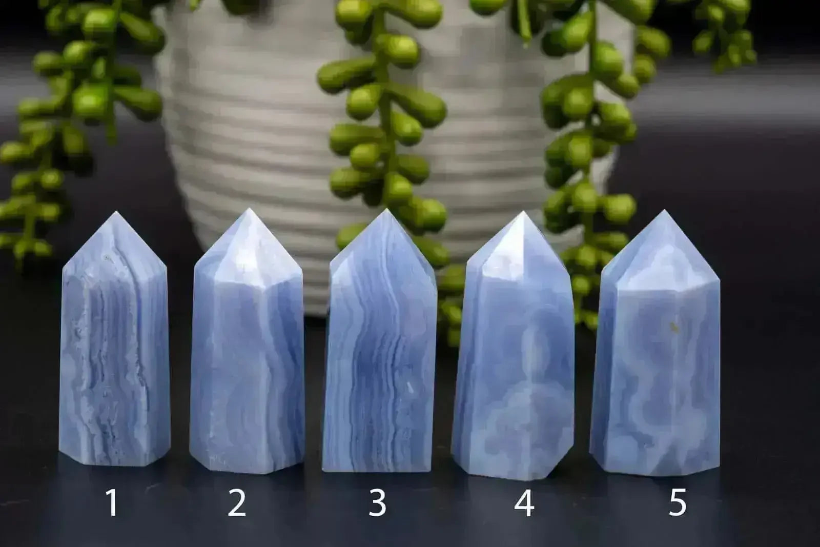 Banded Blue Lace Agate Tower 2" - My Crystal Addiction