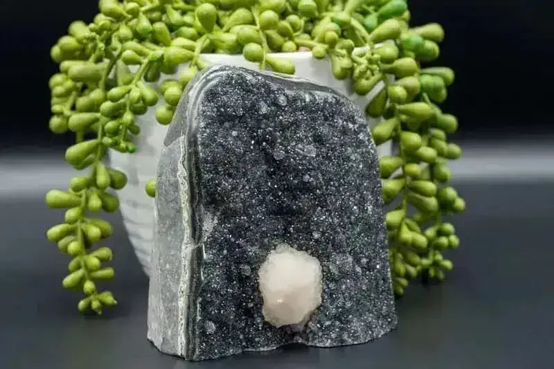 Black Amethyst with Calcite Freeform - Third Eye Chakra - My Crystal Addiction
