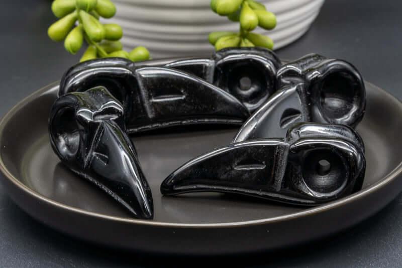 Black Obsidian - Raven Skull Carving - My Crystal Addiction