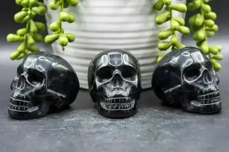 Obsidian フラワーカービングスカル オブシディアン Obsidian Crystal | Natural Volcanic Lava Stone Collections