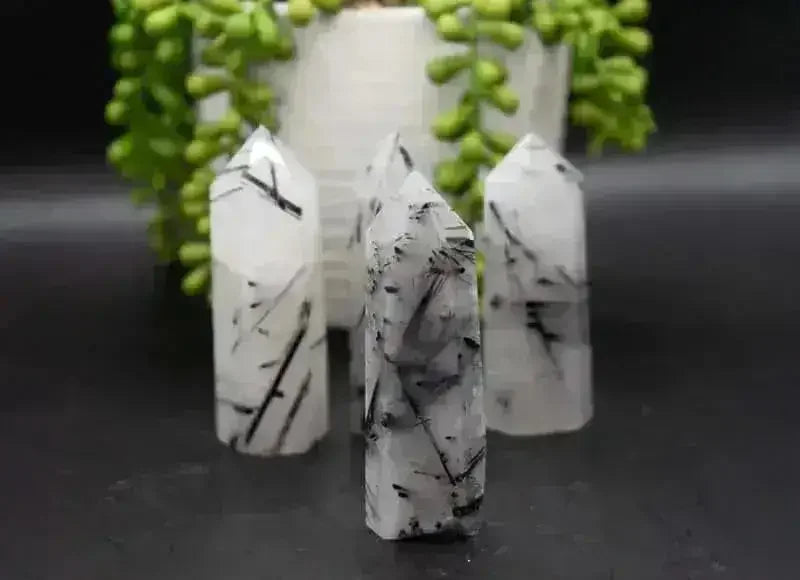 Black Tourmaline in Quartz Tower - Root Chakra - My Crystal Addiction