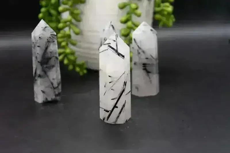 Black Tourmaline in Quartz Tower - Root Chakra - My Crystal Addiction
