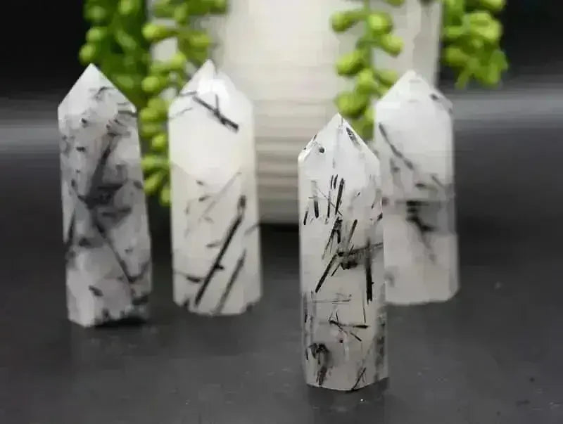 Black Tourmaline in Quartz Tower - Root Chakra - My Crystal Addiction