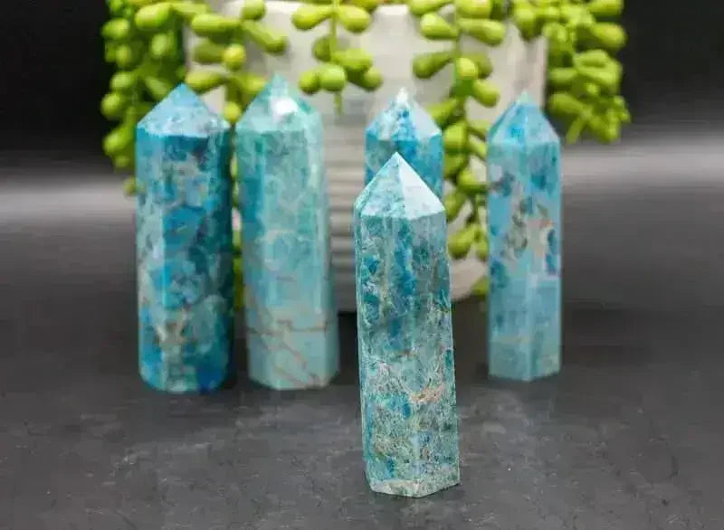 Blue Apatite Tower - Throat Chakra - My Crystal Addiction