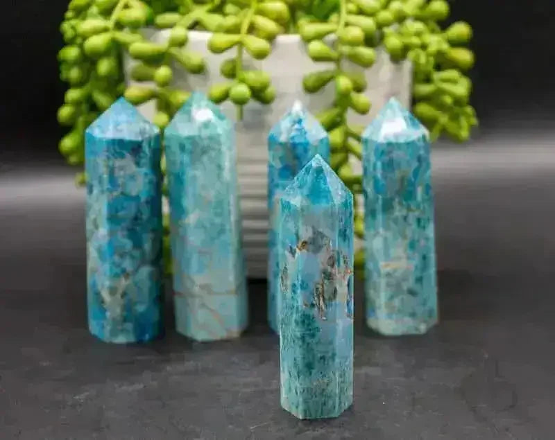 Blue Apatite Tower - Throat Chakra - My Crystal Addiction