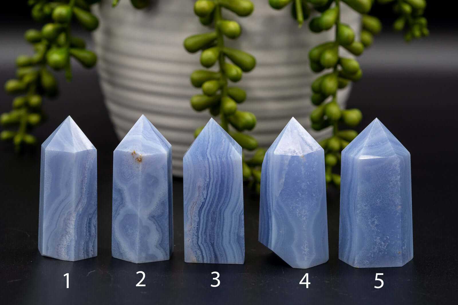 Blue Lace Agate Tower 2" - My Crystal Addiction