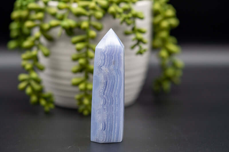 Blue Lace Agate Tower 4" - My Crystal Addiction