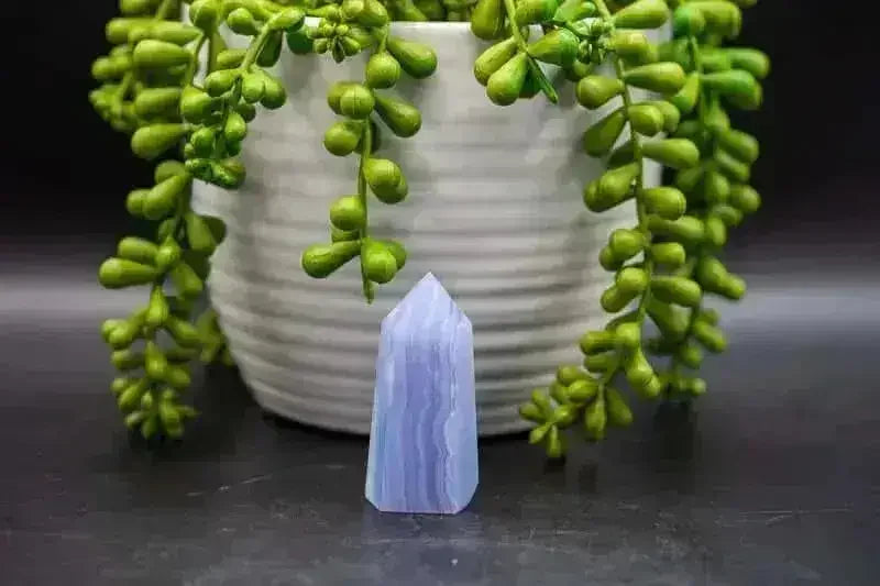 Blue Lace Agate Tower - Throat Chakra - My Crystal Addiction