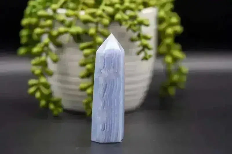 Blue Lace Agate Tower - Throat Chakra - My Crystal Addiction
