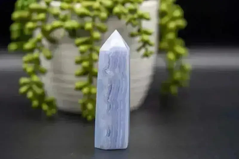 Blue Lace Agate Tower - Throat Chakra - My Crystal Addiction