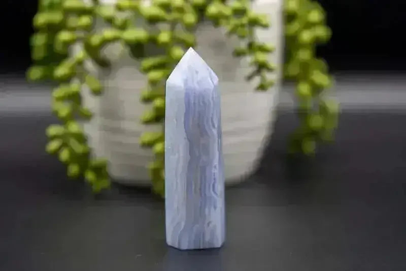 Blue Lace Agate Tower - Throat Chakra - My Crystal Addiction