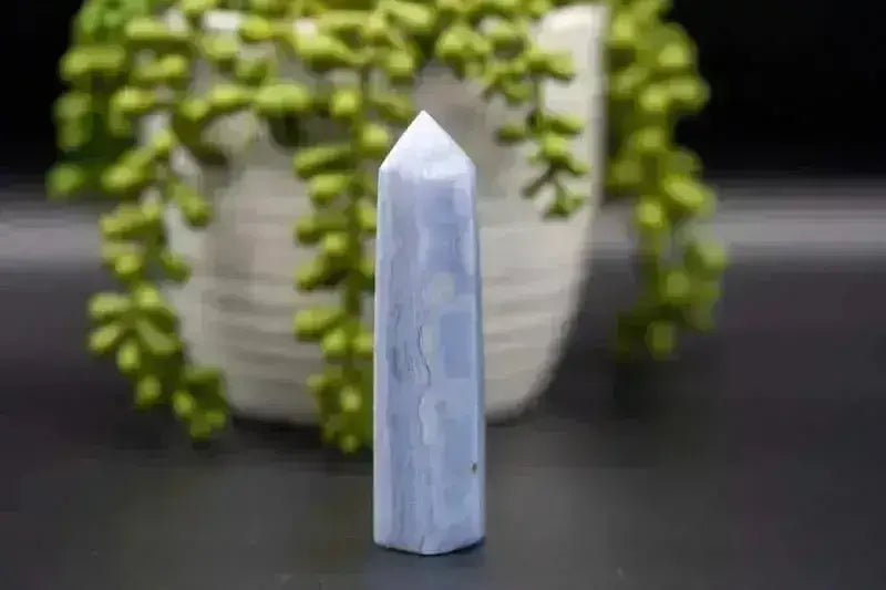 Blue Lace Agate Tower - Throat Chakra - My Crystal Addiction