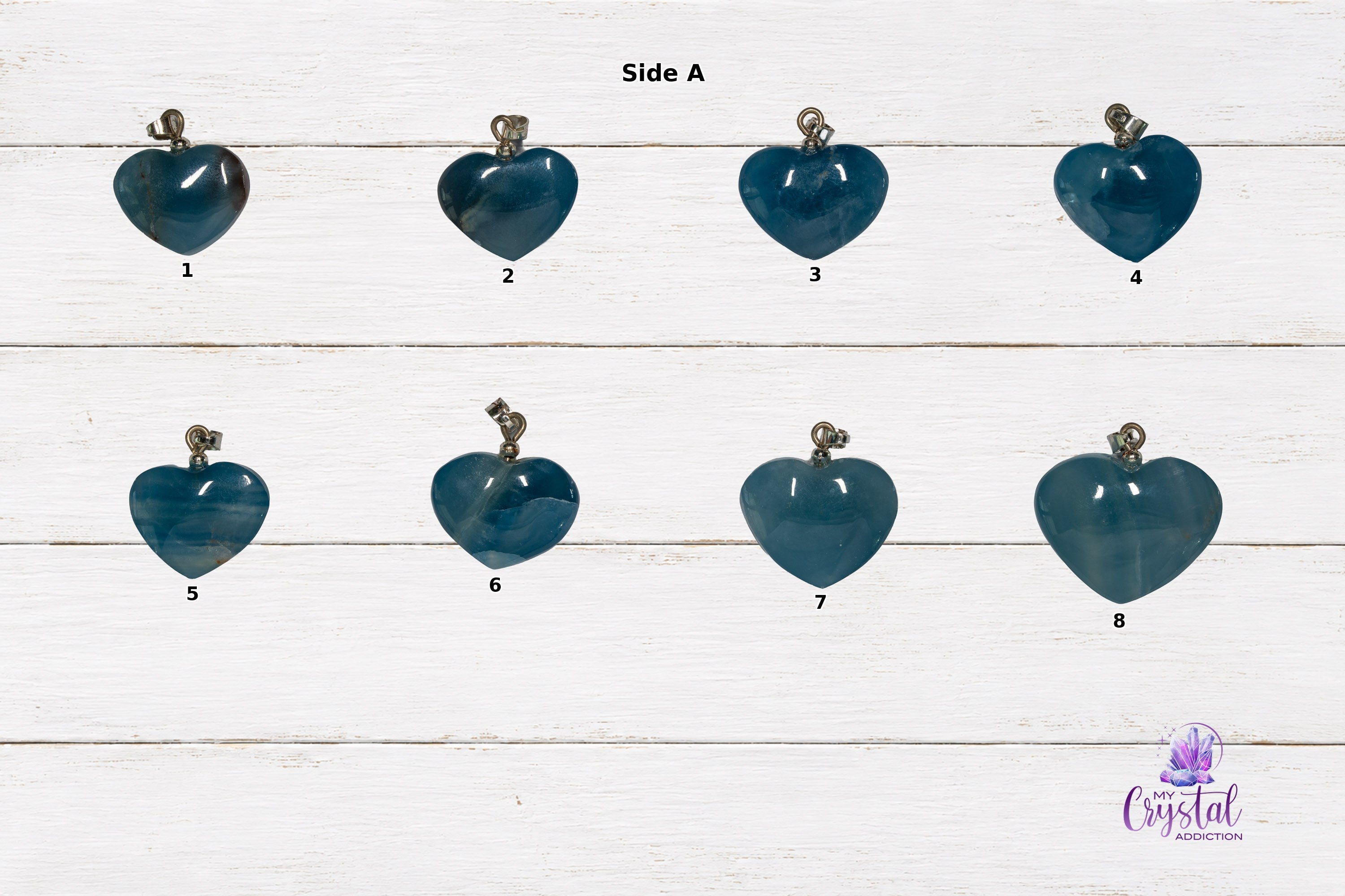 Blue Onyx Heart Pendant - High Quality - Throat Chakra - My Crystal Addiction