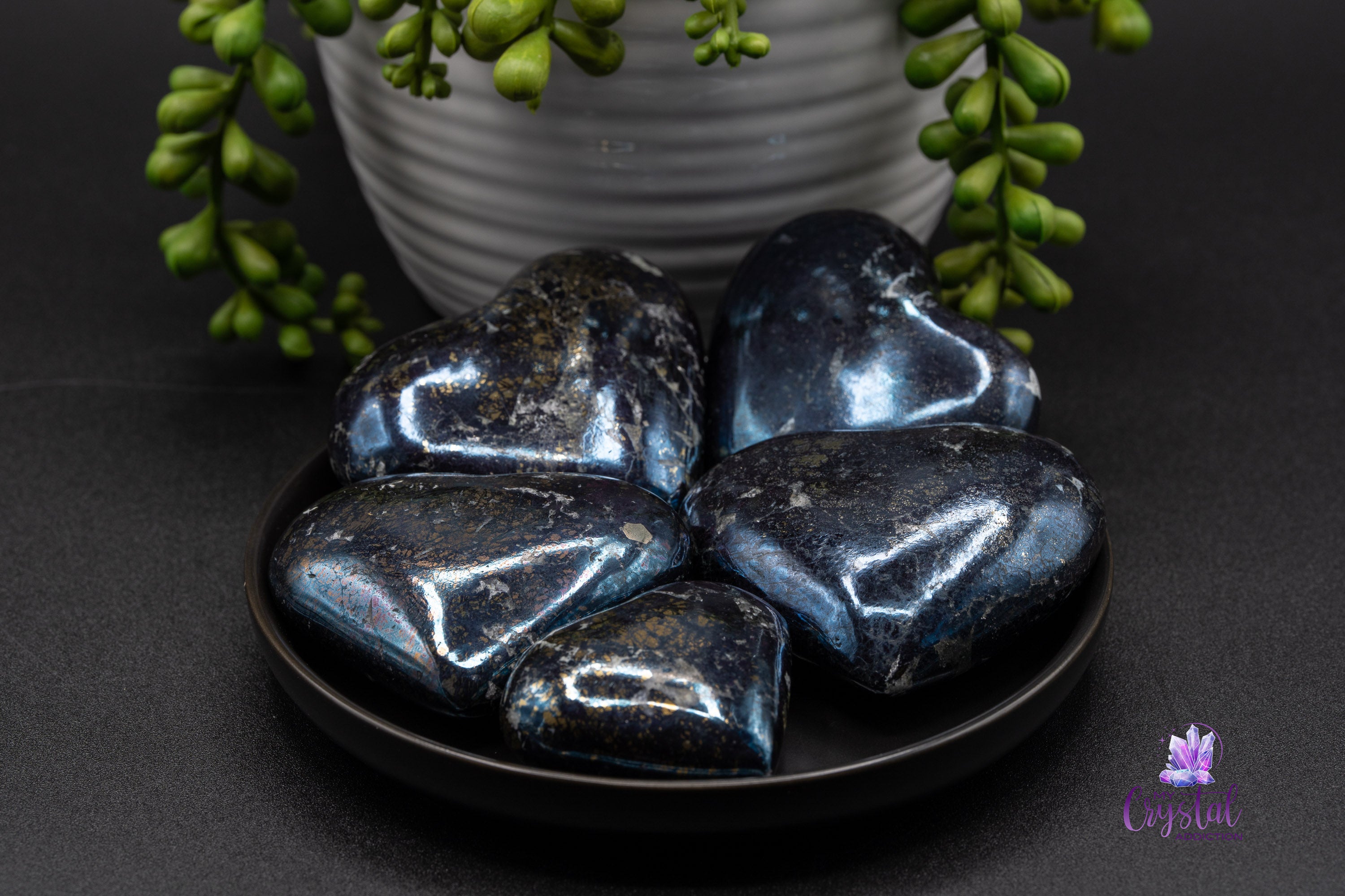 Covellite Heart Carving - High Quality - Third Eye Chakra - My Crystal Addiction