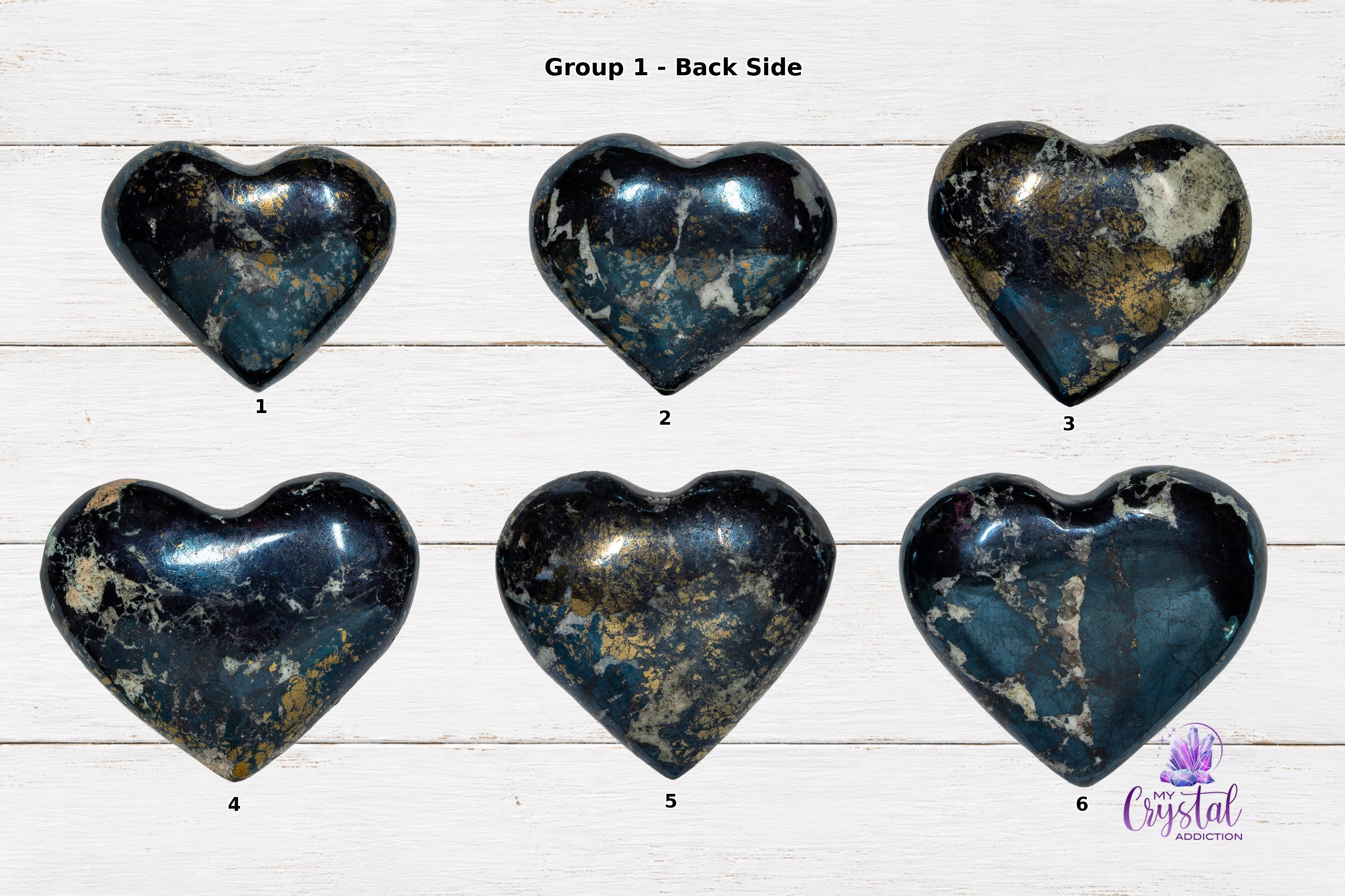 Covellite Heart Carving - High Quality - Third Eye Chakra - My Crystal Addiction