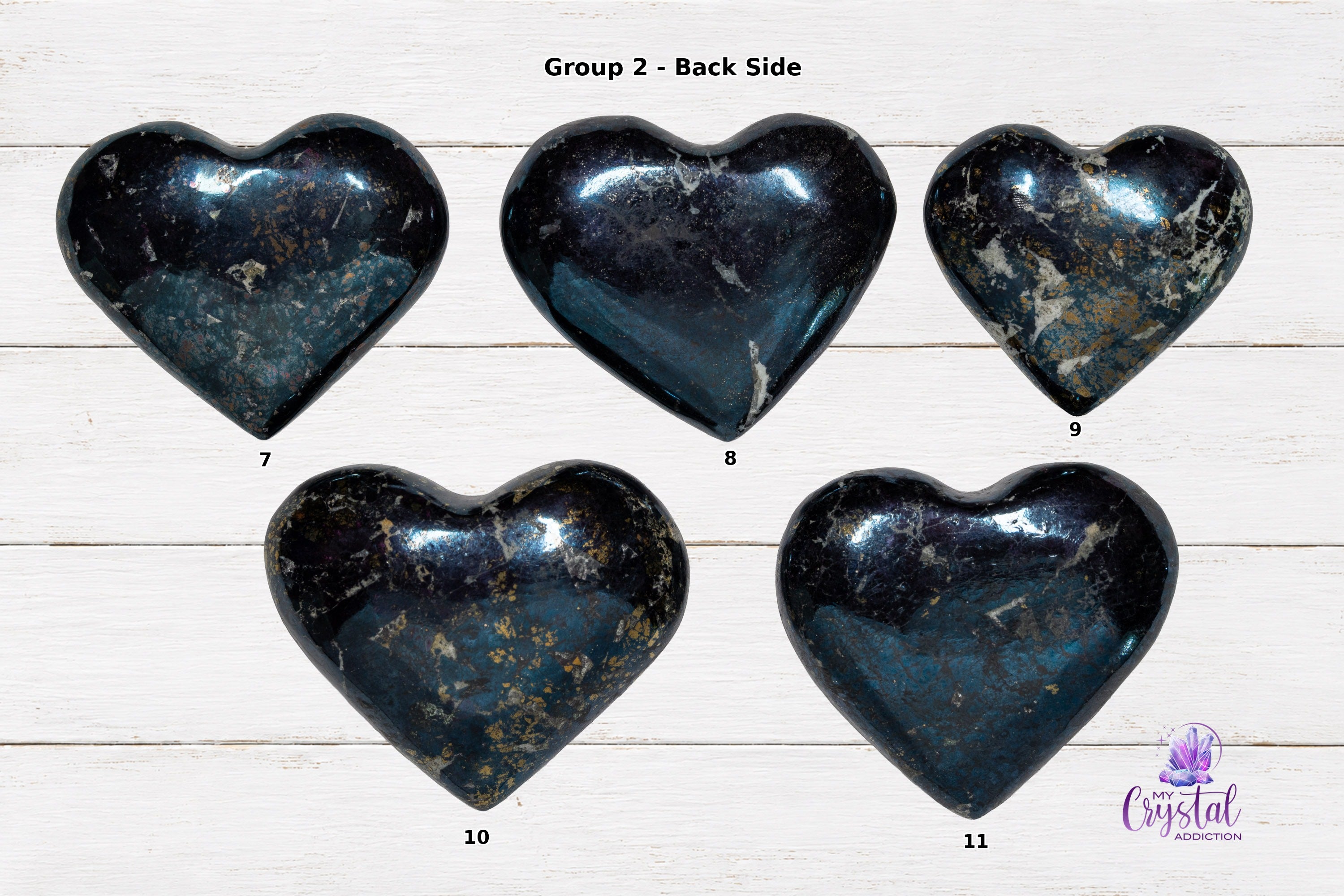Covellite Heart Carving - High Quality - Third Eye Chakra - My Crystal Addiction