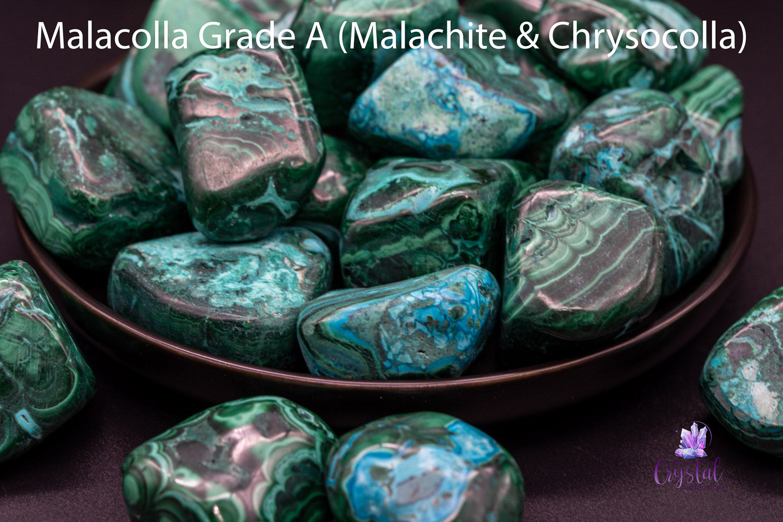Malacolla Tumbles - Malachite & Chrysocolla - My Crystal Addiction
