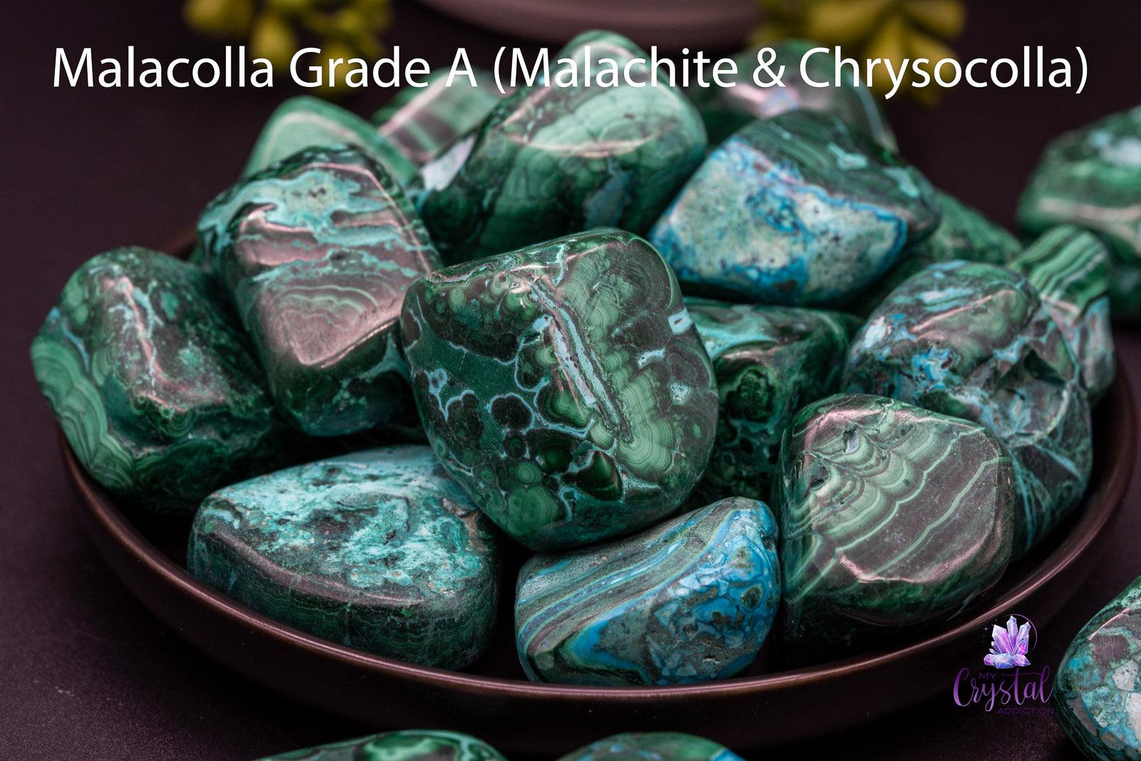 Malacolla Tumbles - Malachite & Chrysocolla - My Crystal Addiction