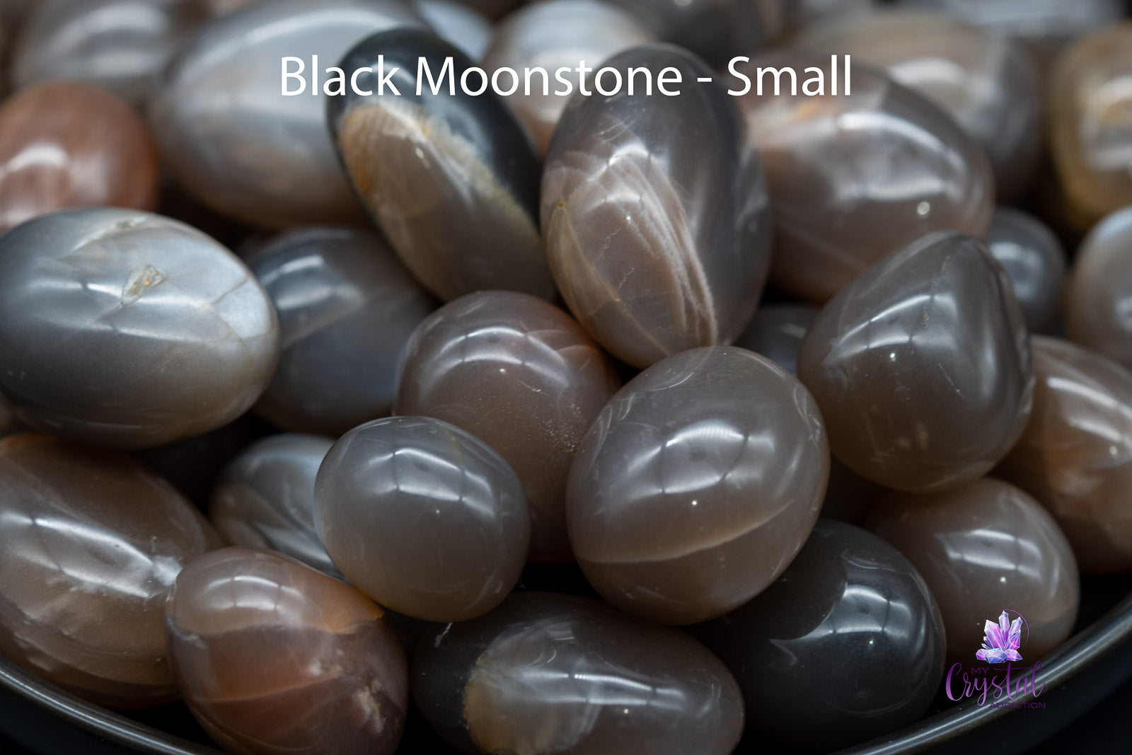 Black Moonstone Tumbles - My Crystal Addiction