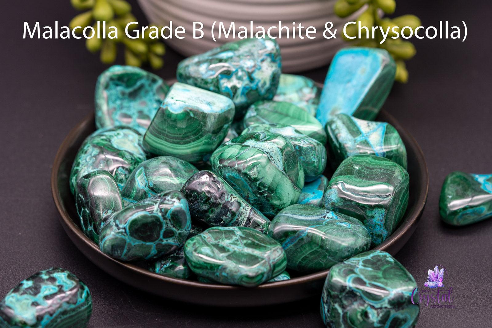 Malacolla Tumbles - Malachite & Chrysocolla - My Crystal Addiction