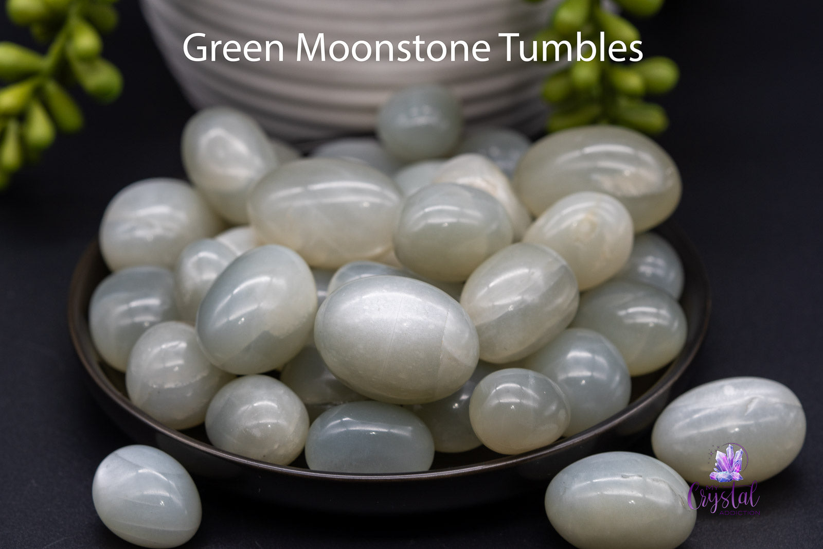Green Moonstone Tumbles - My Crystal Addiction