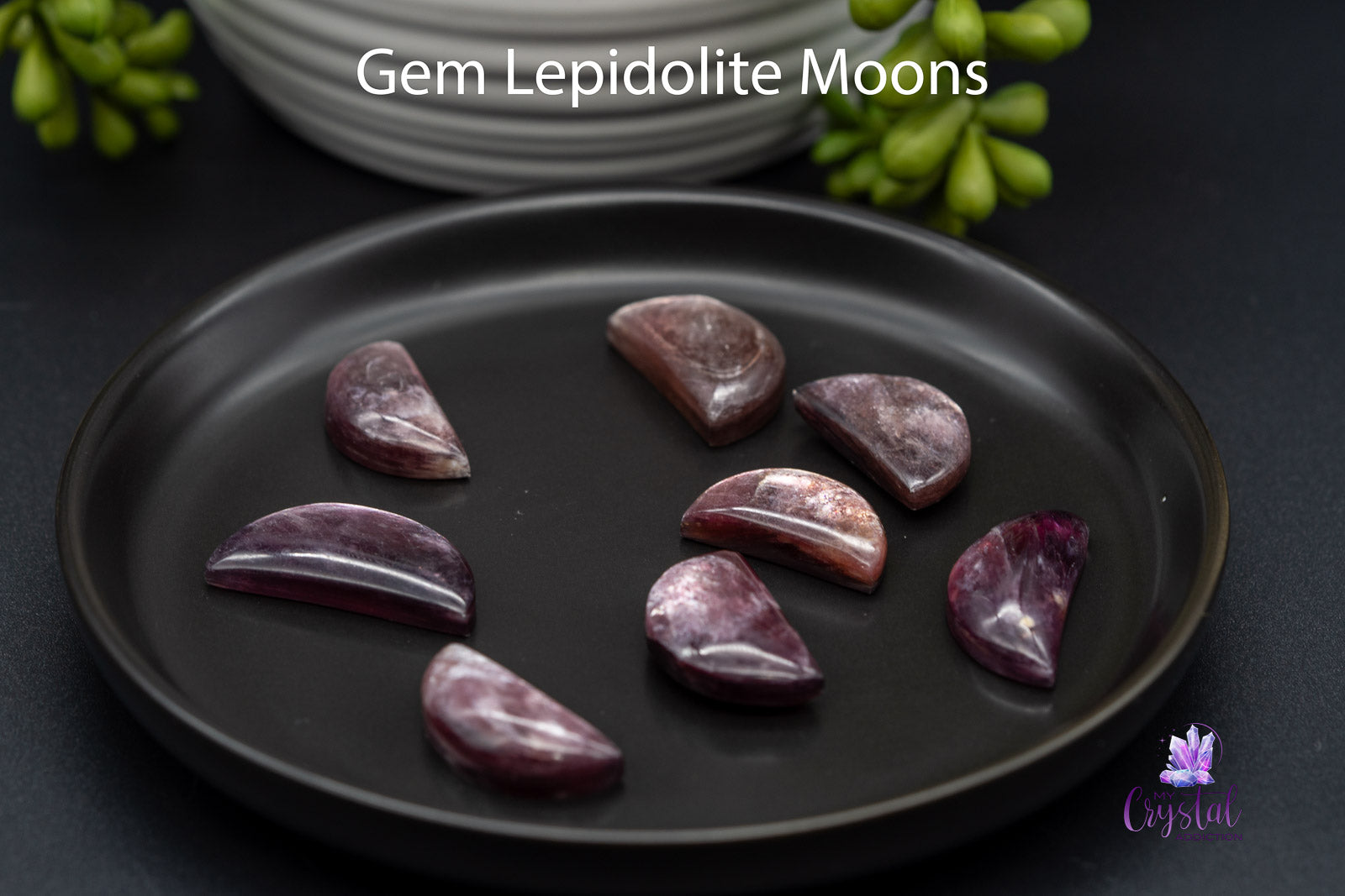 Gem Lepidolite Moon Carving - My Crystal Addiction