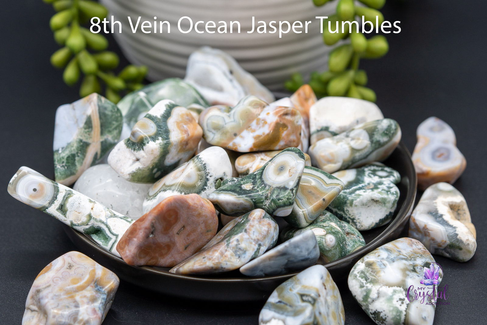 Eighth Vein Ocean Jasper Tumbles - My Crystal Addiction