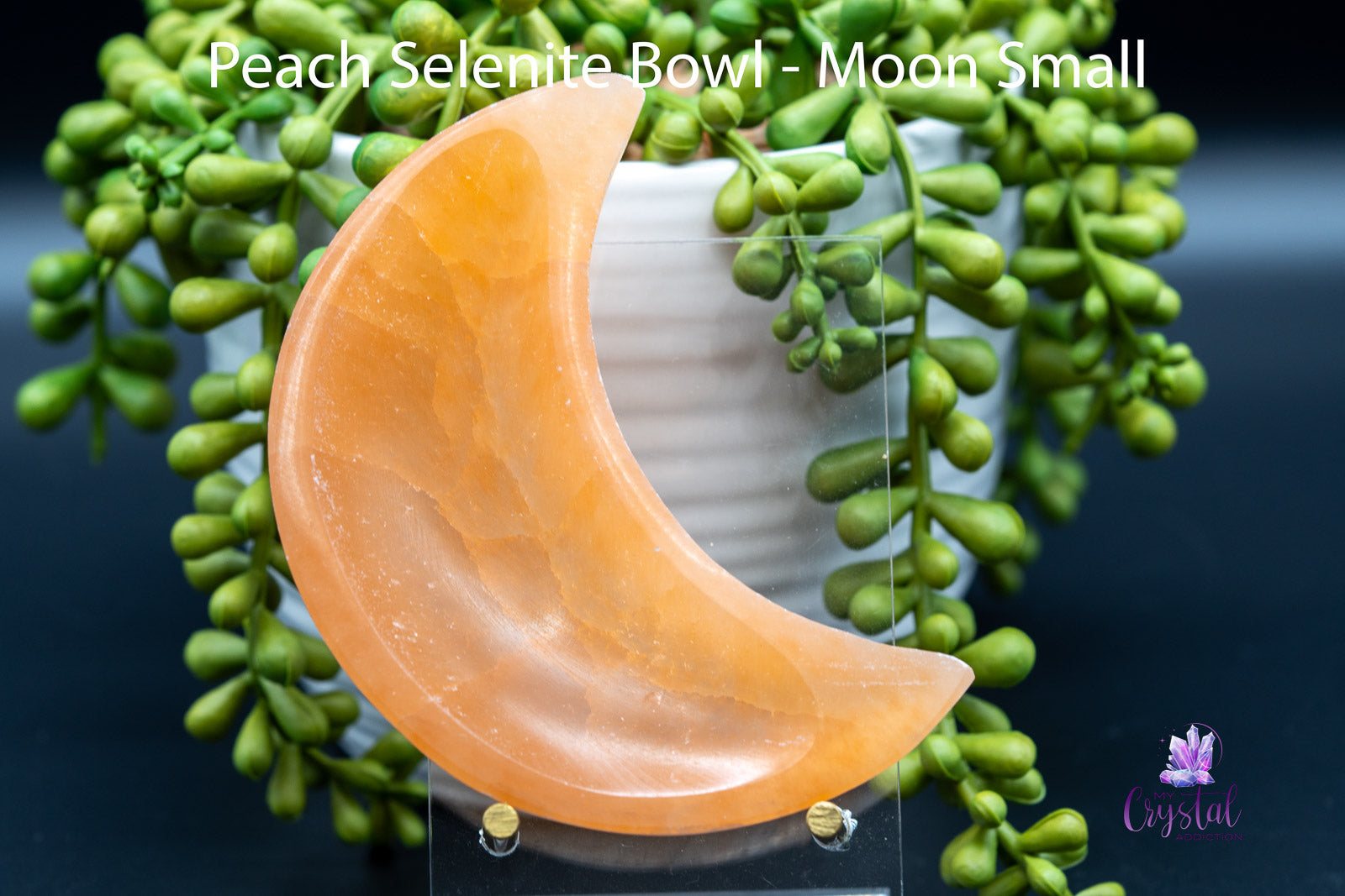 Peach Selenite Bowl - Moon 4" - My Crystal Addiction