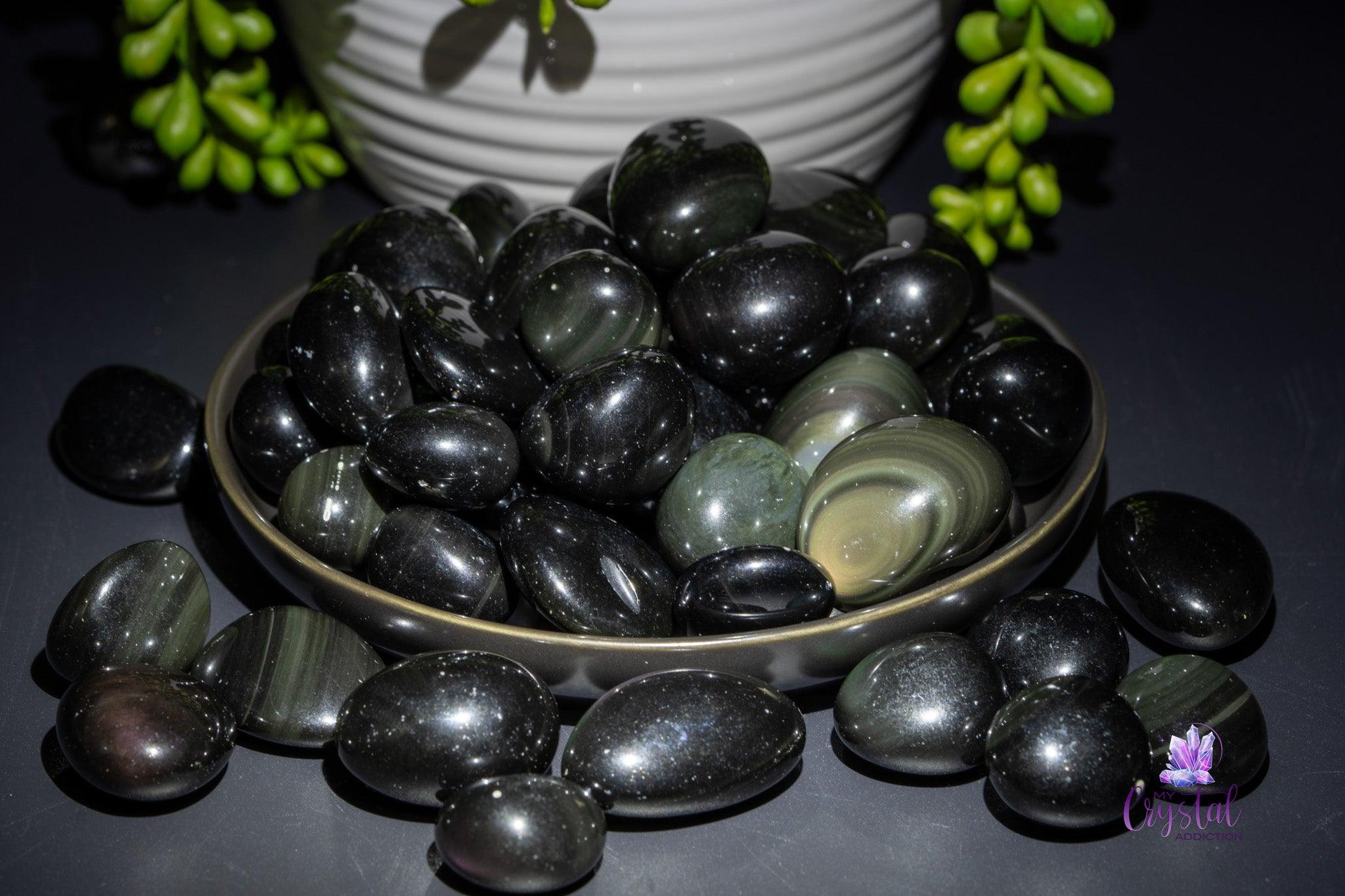 Rainbow Obsidian Tumbles - My Crystal Addiction