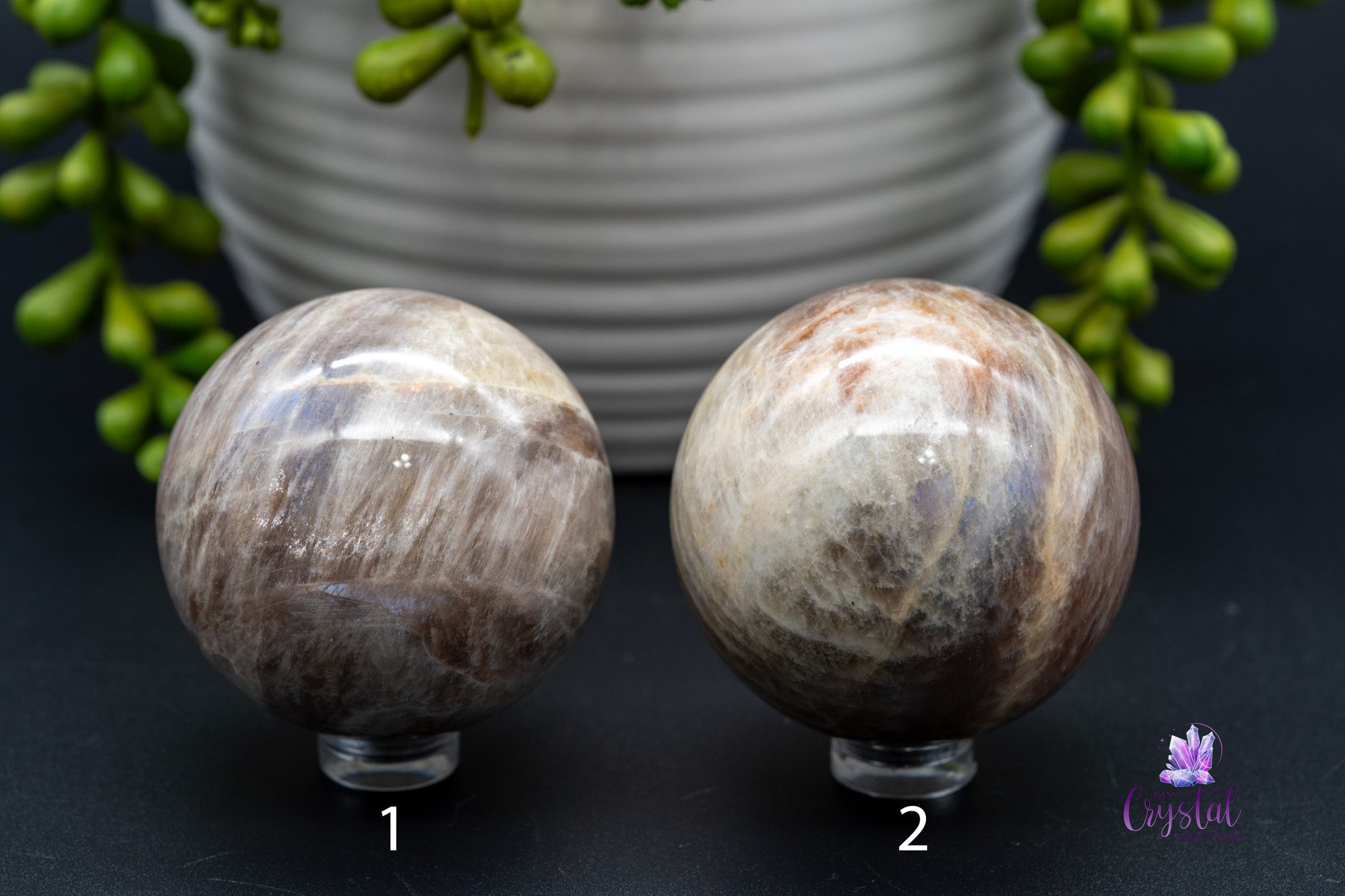 Sunstone Moonstone Spheres - 1.9"-2.1"/50mm-55mm