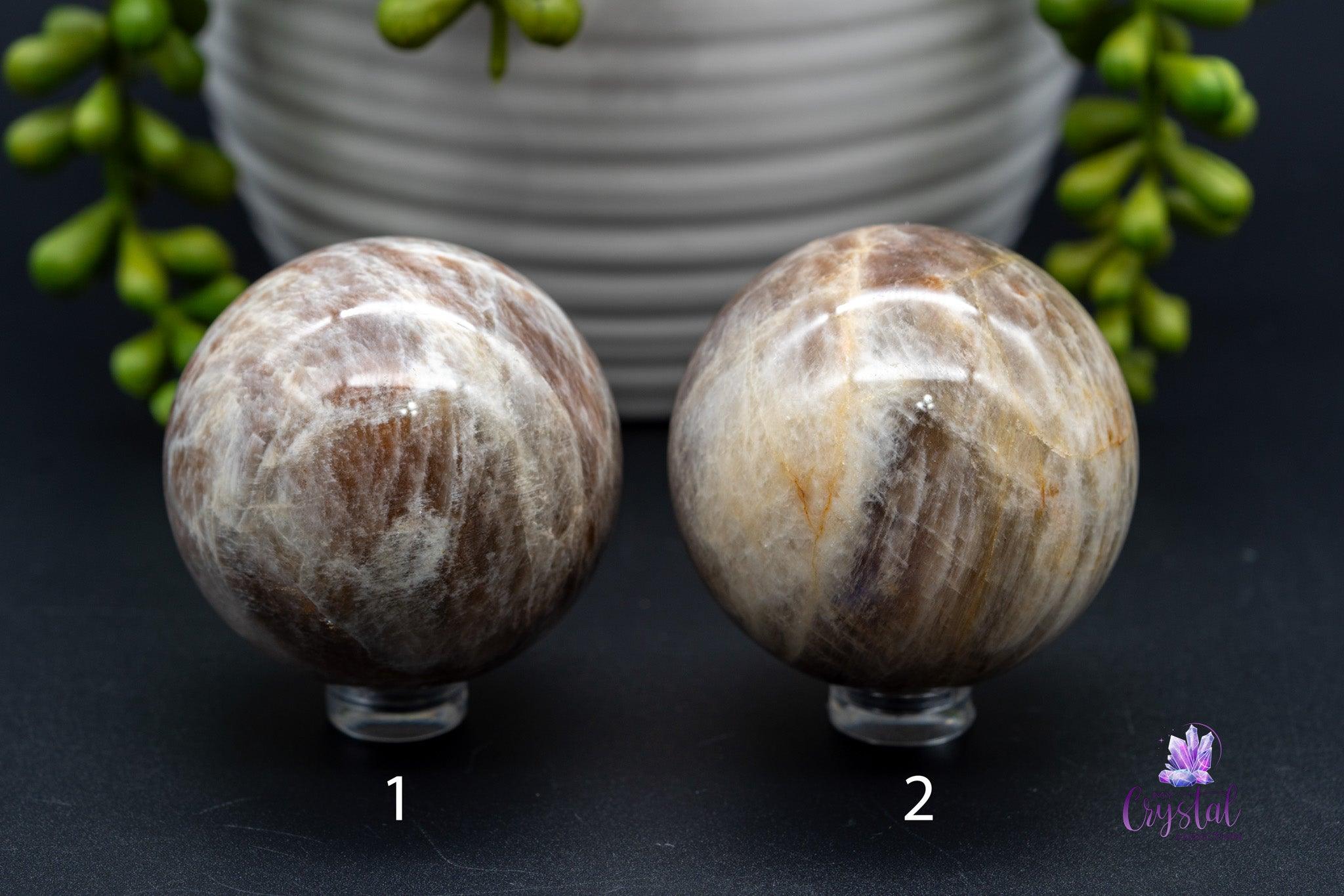 Sunstone Moonstone Spheres - 1.9"-2.1"/50mm-55mm - My Crystal Addiction