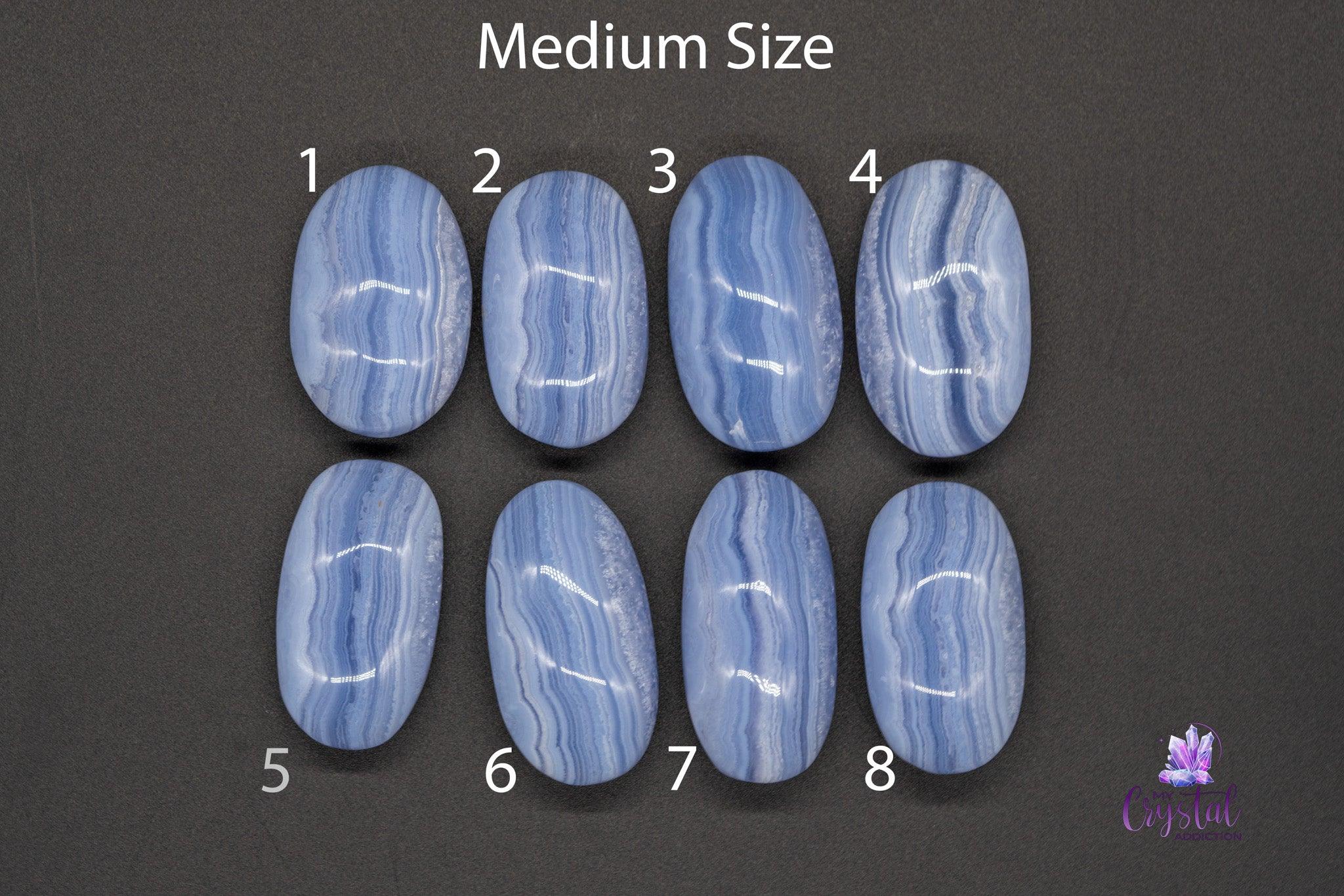 Blue Lace Agate Palm Stone - My Crystal Addiction