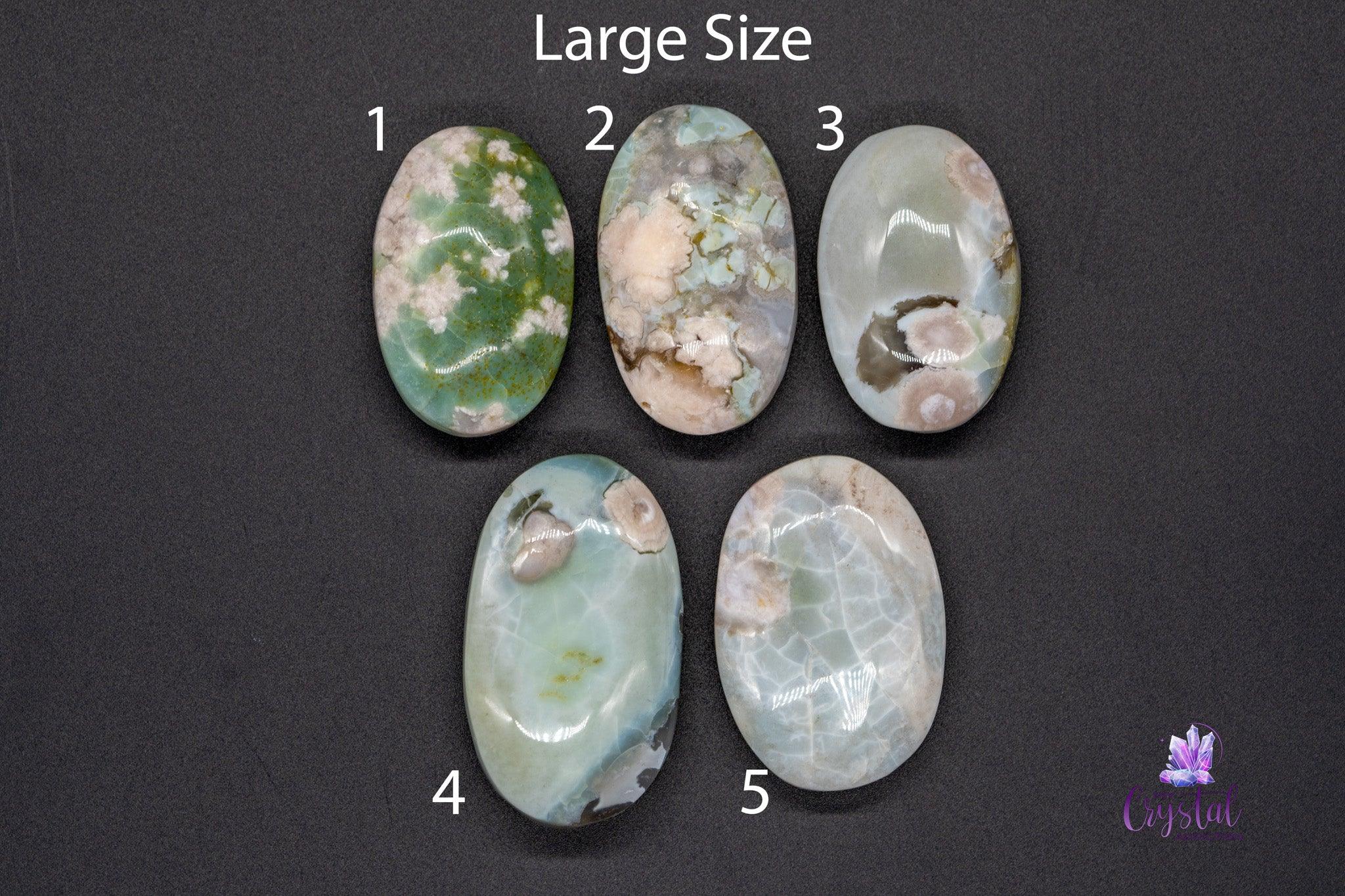 Green Flower Agate Palm Stone - My Crystal Addiction