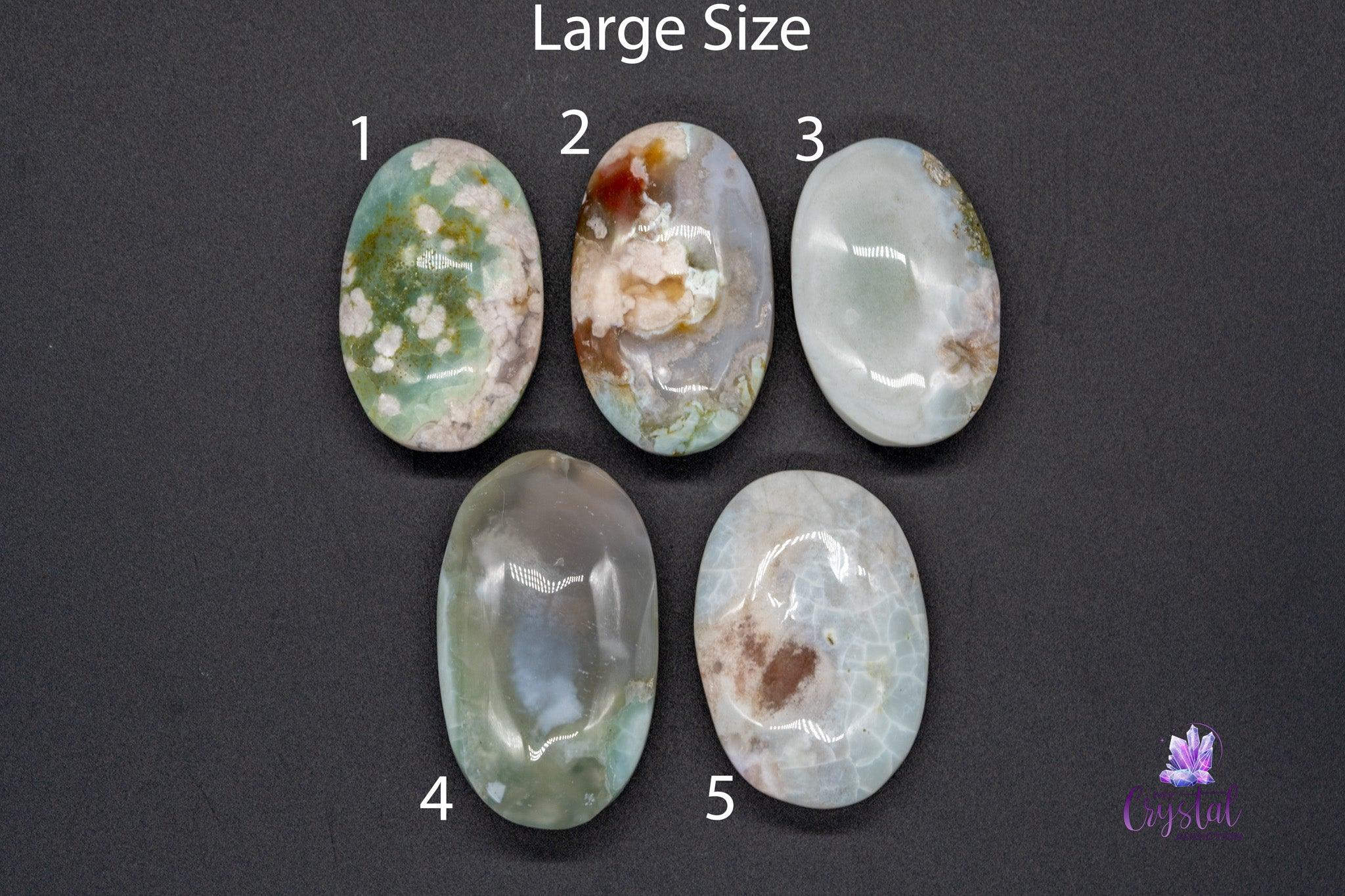 Green Flower Agate Palm Stone - My Crystal Addiction